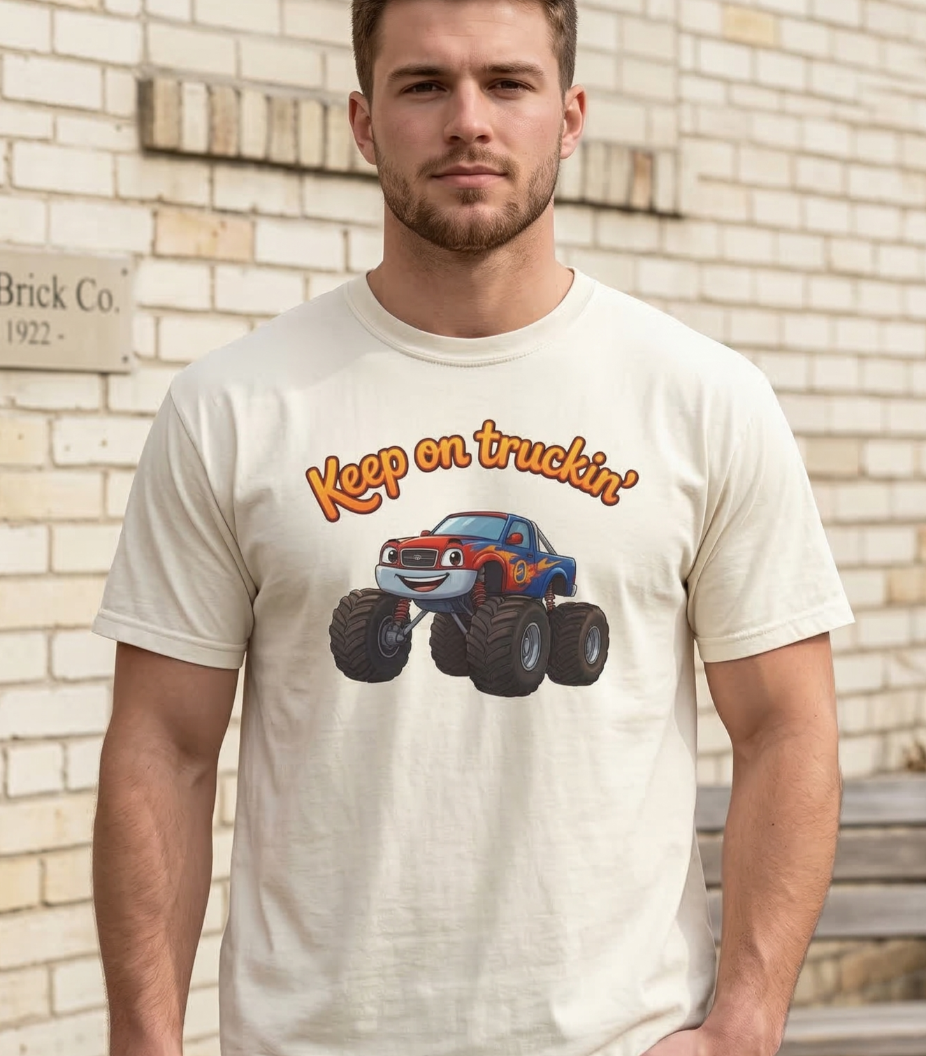Keep on Truckin' monster truck T-shirt | Kids truck tee, playful vehicle design