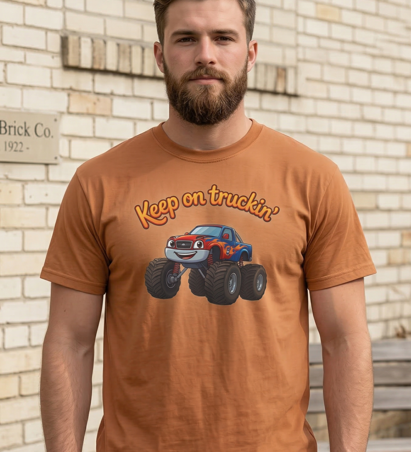Keep on Truckin' monster truck T-shirt | Kids truck tee, playful vehicle design