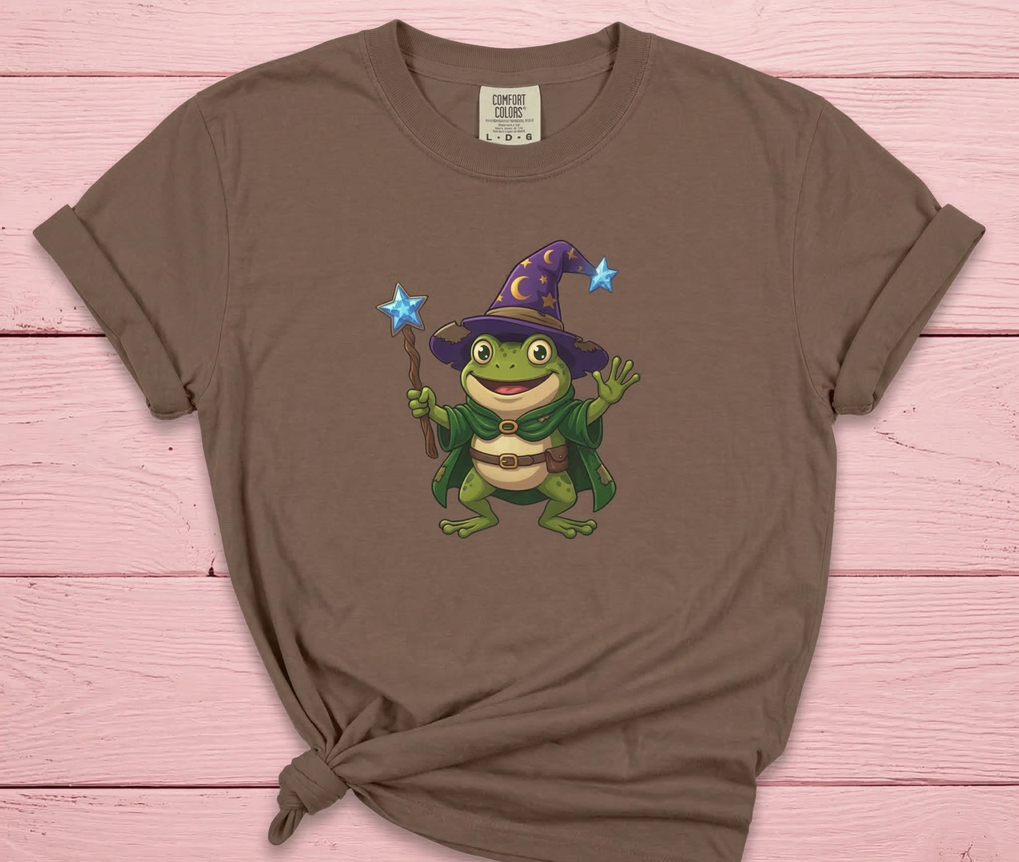 Wizard Frog T-shirt | Cute Magic Frog with Wand and Hat