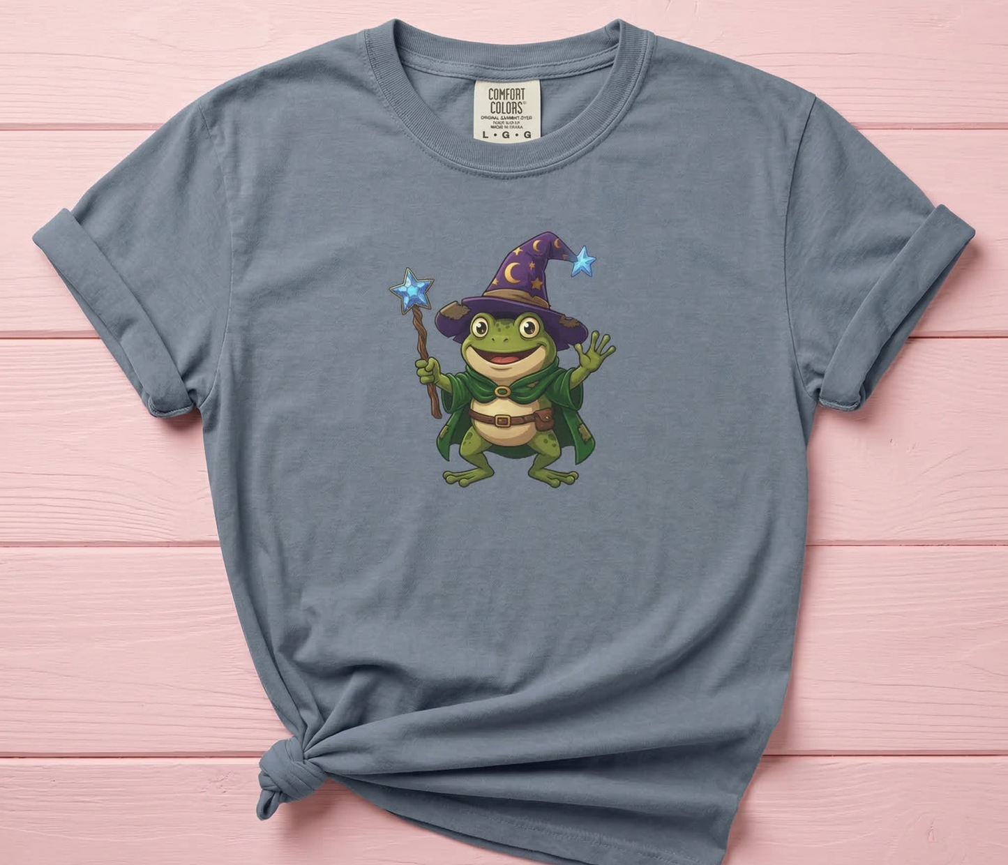 Wizard Frog T-shirt | Cute Magic Frog with Wand and Hat