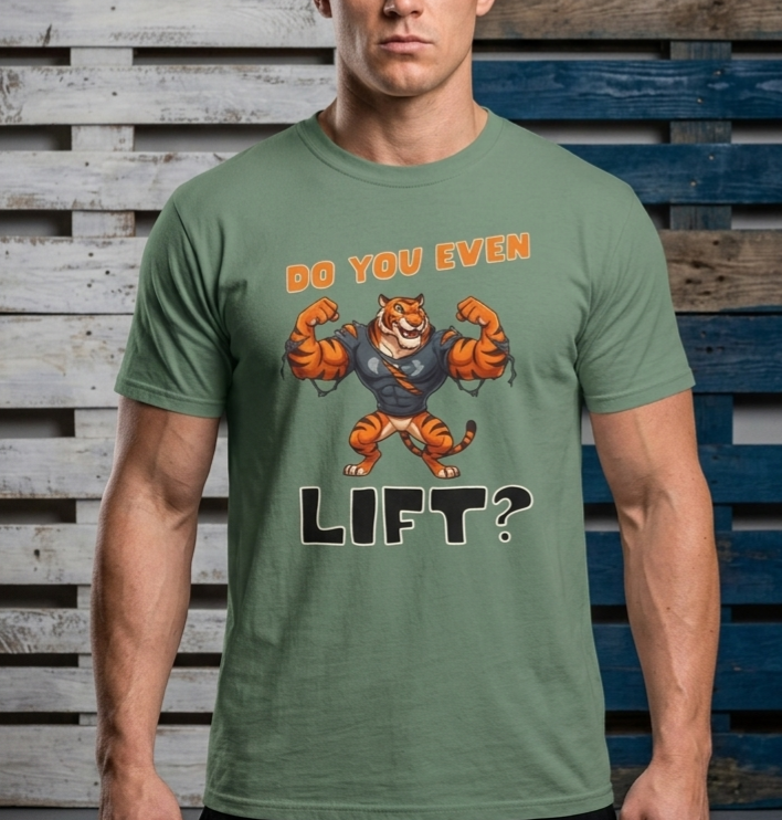 Do You Even Lift? Tiger Mascot T-shirt | Gym Workout Graphic Tee