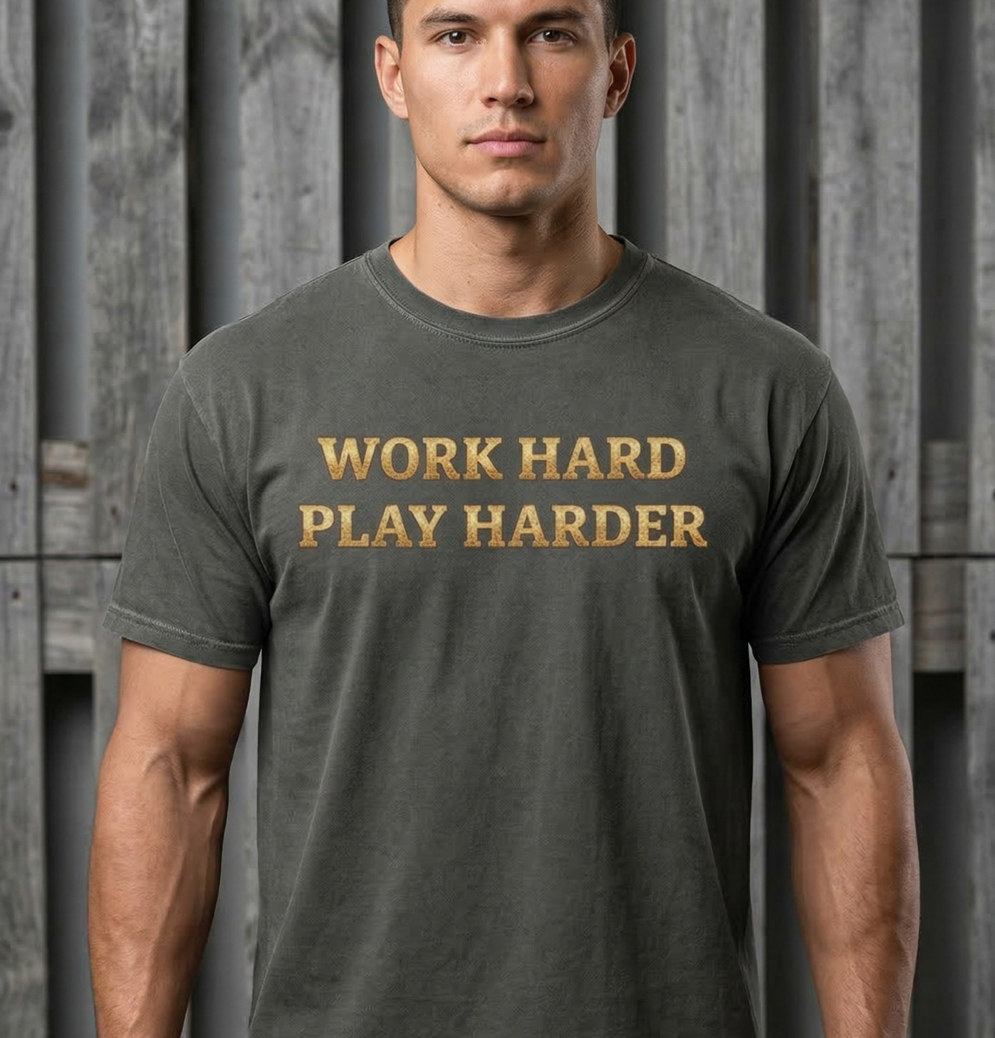 Work Hard Play Harder T-Shirt | Motivational Retro Text Tee