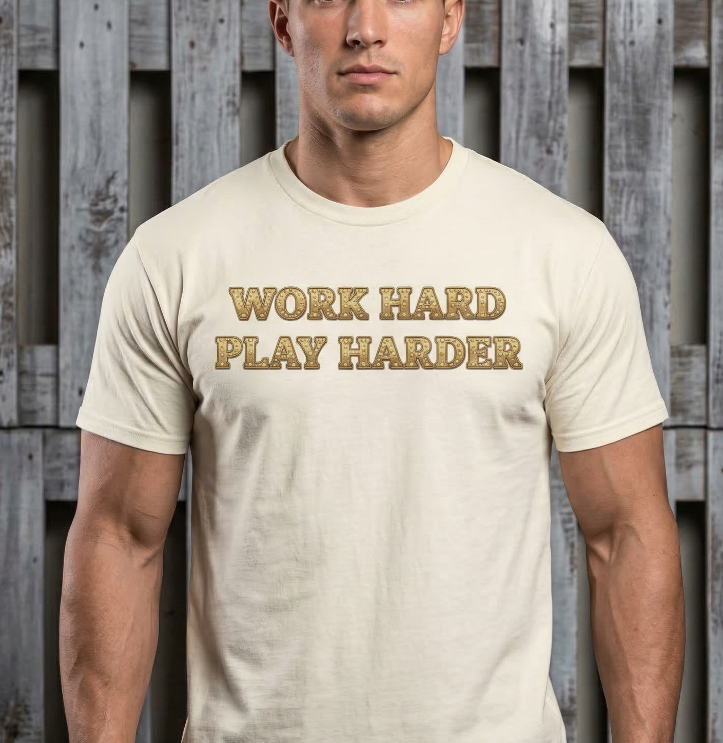 Work Hard Play Harder T-Shirt | Motivational Retro Text Tee