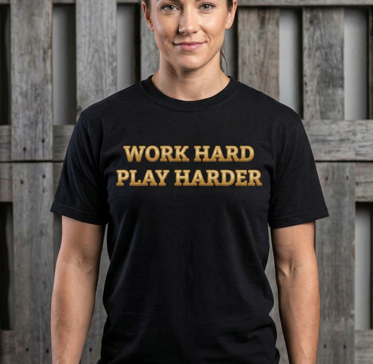 Work Hard Play Harder T-Shirt | Motivational Retro Text Tee