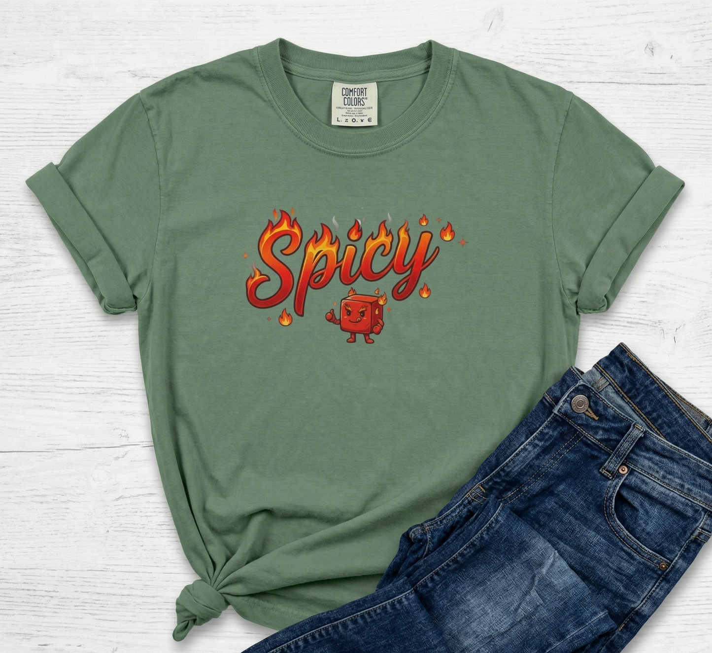 Spicy Candy T-shirt, Spicy Tee, Retro Flame Typography, Sexy Shirt