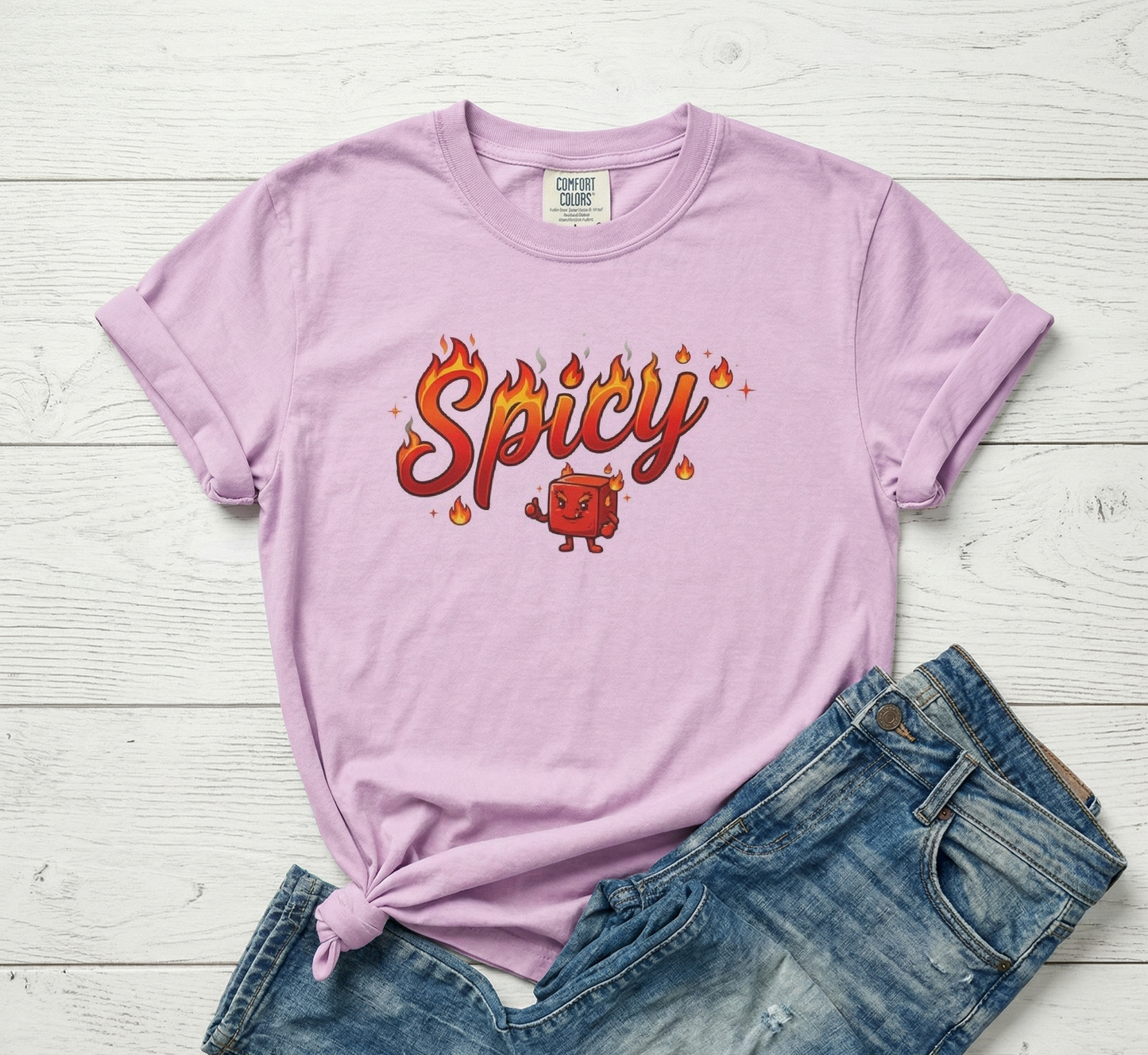 Spicy Candy T-shirt, Spicy Tee, Retro Flame Typography, Sexy Shirt