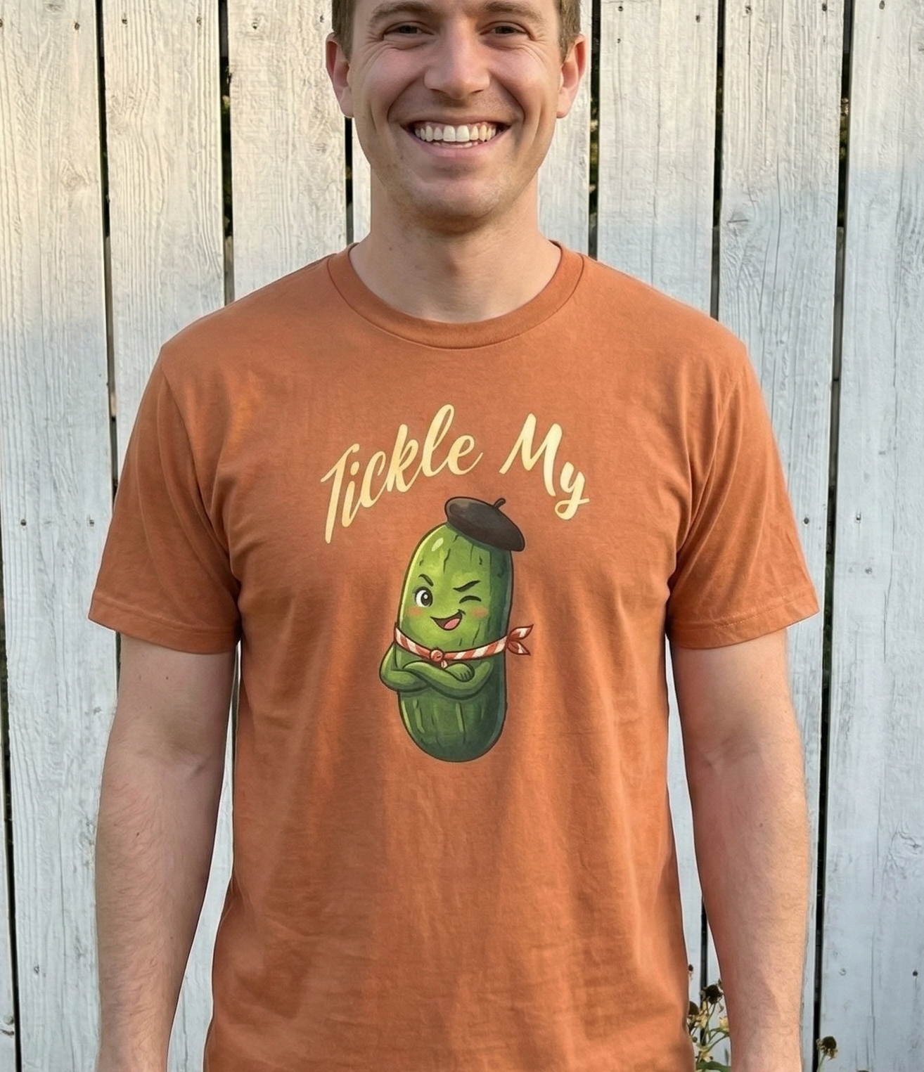 Tickle My Pickle T-Shirt, Cute Pickle Character Graphic Tee, Gag Gift
