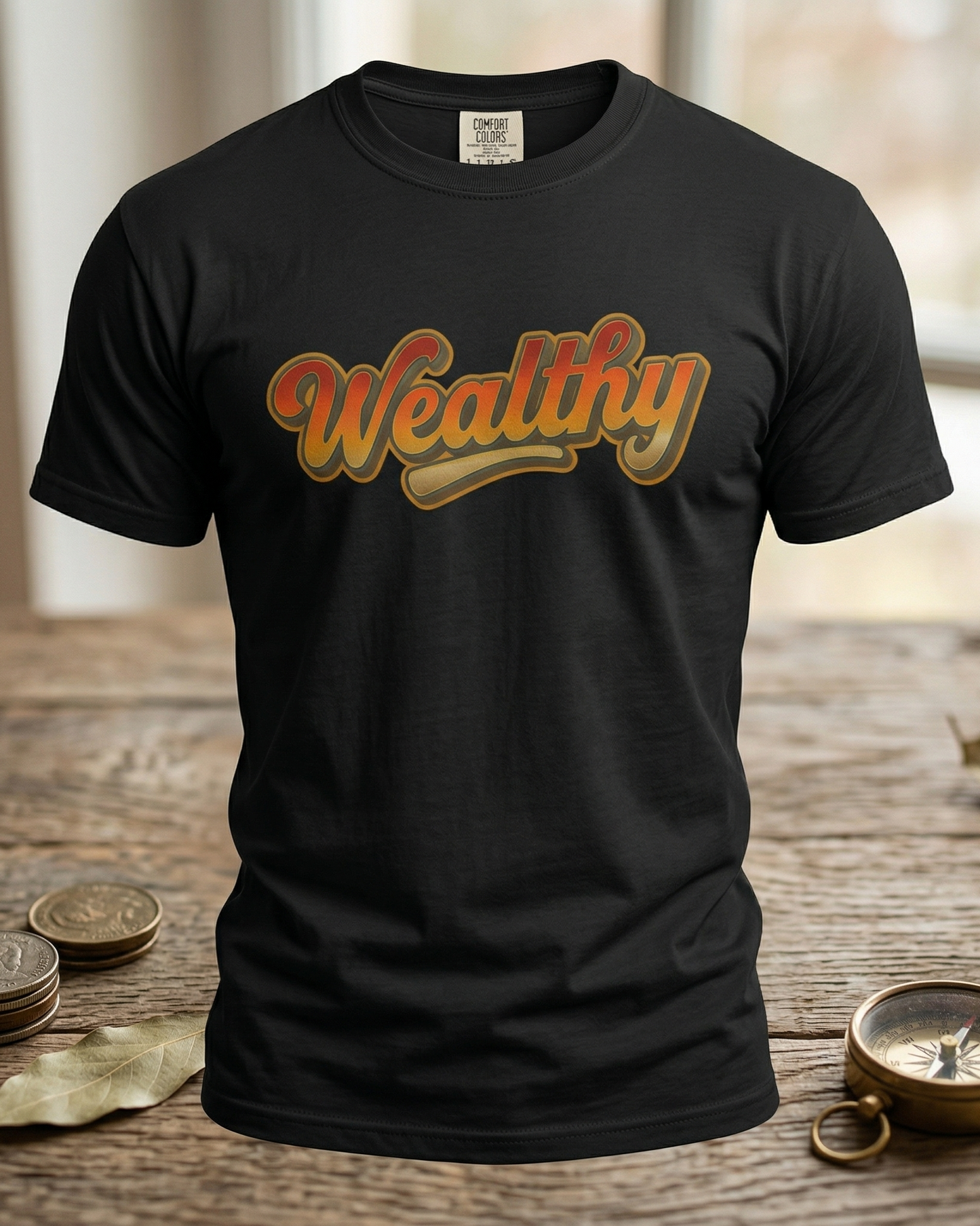Wealthy retro script T-Shirt | vintage 70s style text logo