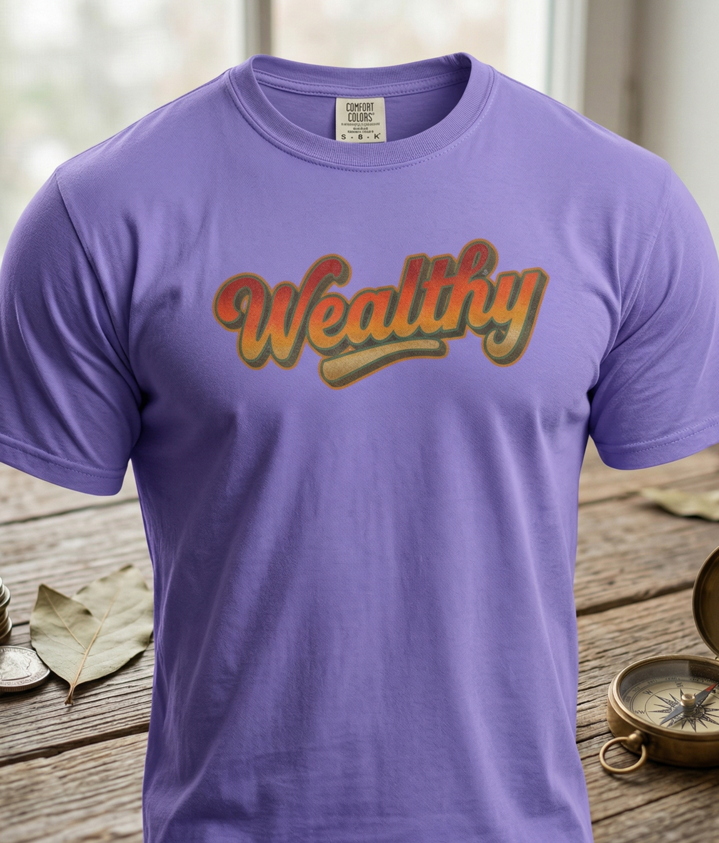 Wealthy retro script T-Shirt | vintage 70s style text logo