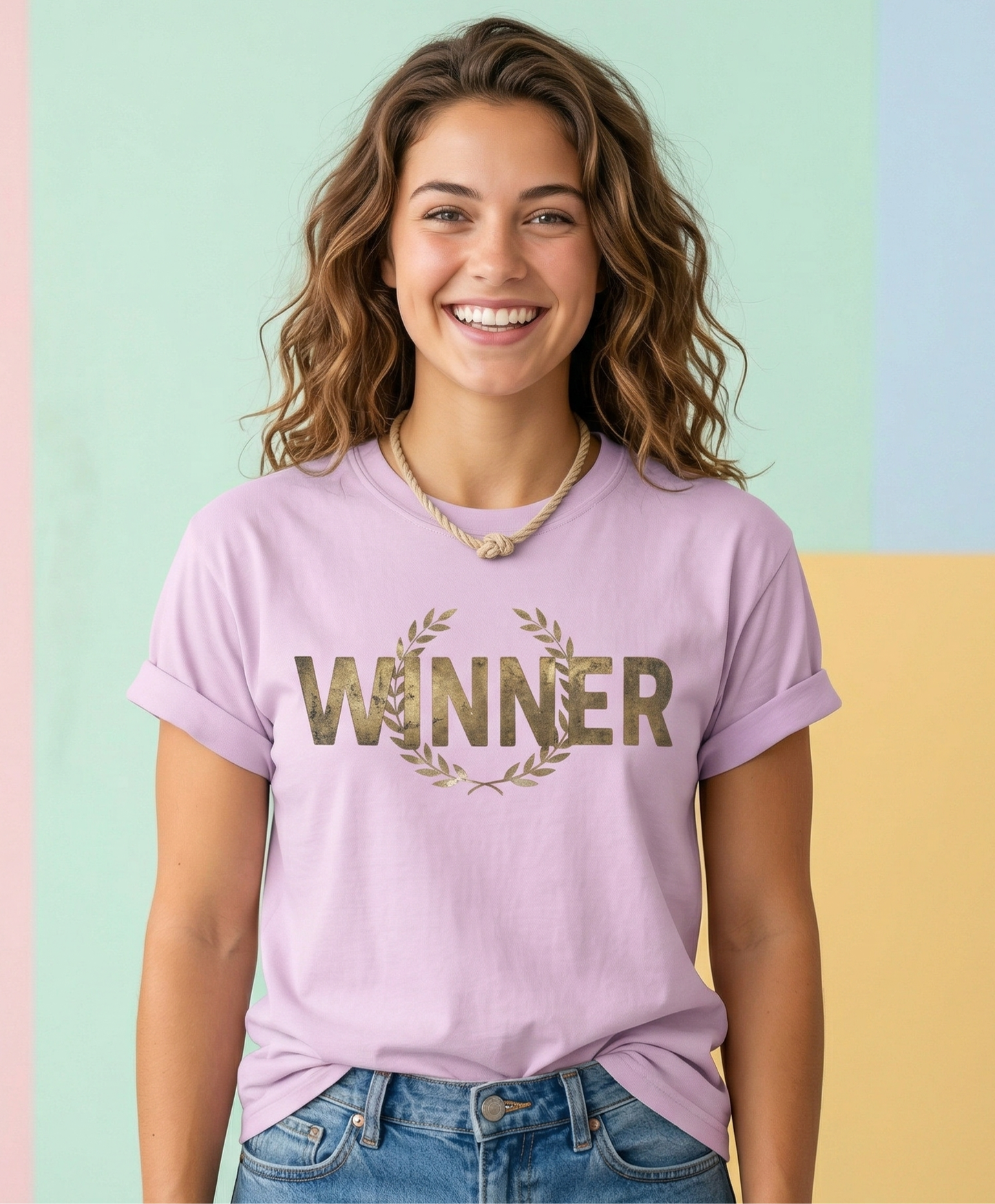 Winner Laurel Wreath T-Shirt | Gold Foil Text