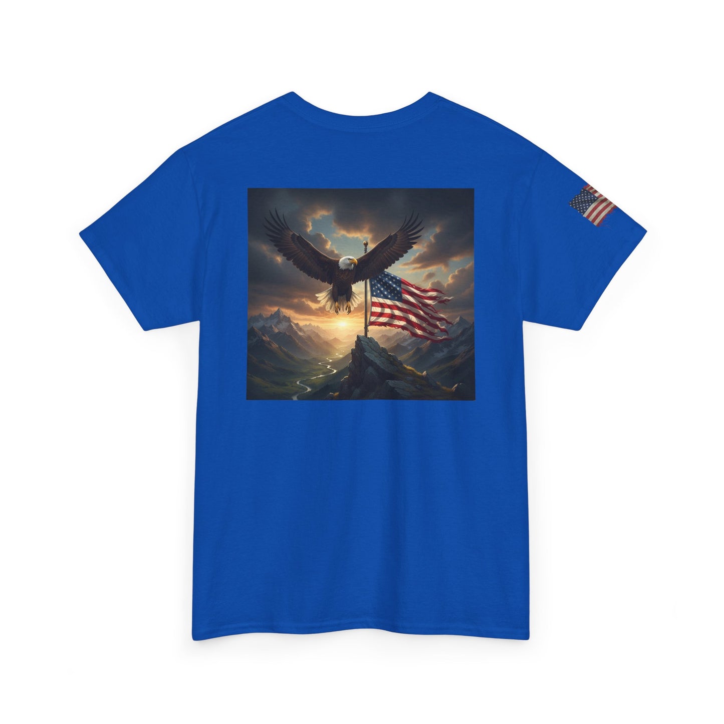 Patriotic Tee with Bald Eagle and Flag