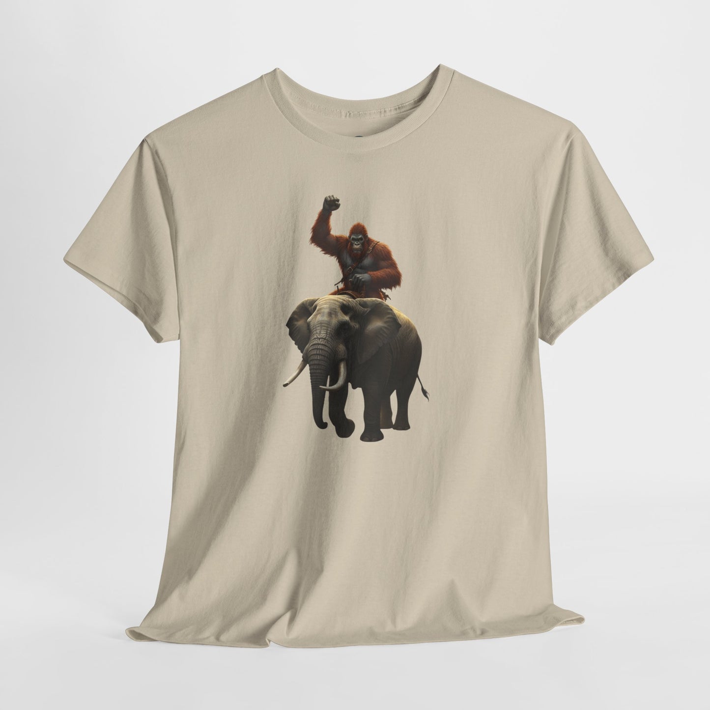 Bigfoot Riding Elephant Unisex T-Shirt