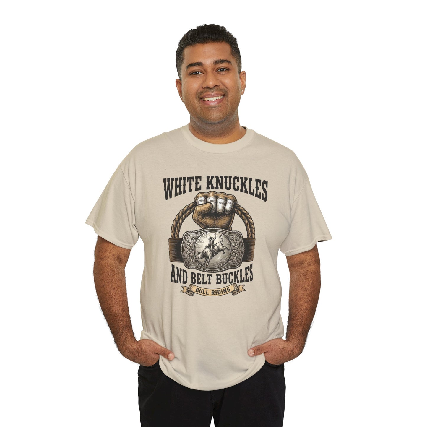 White Knuckles Belt Buckles Shirt, Bull Riding Tee, Rodeo Cowboy Gift, Western Graphic Top, Country Rodeo Apparel