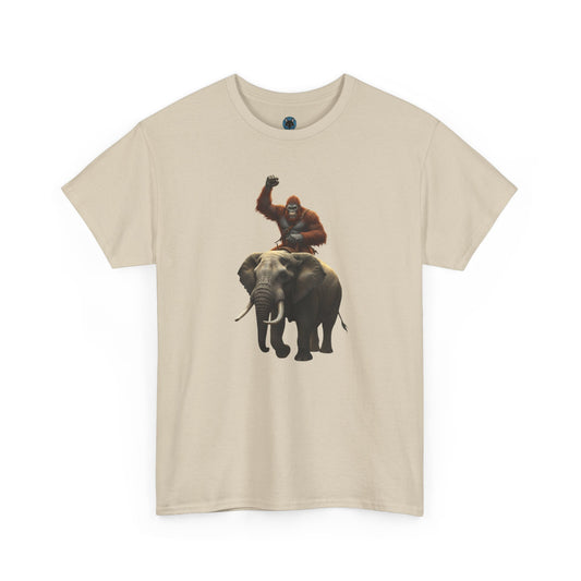 Bigfoot Riding Elephant Unisex T-Shirt
