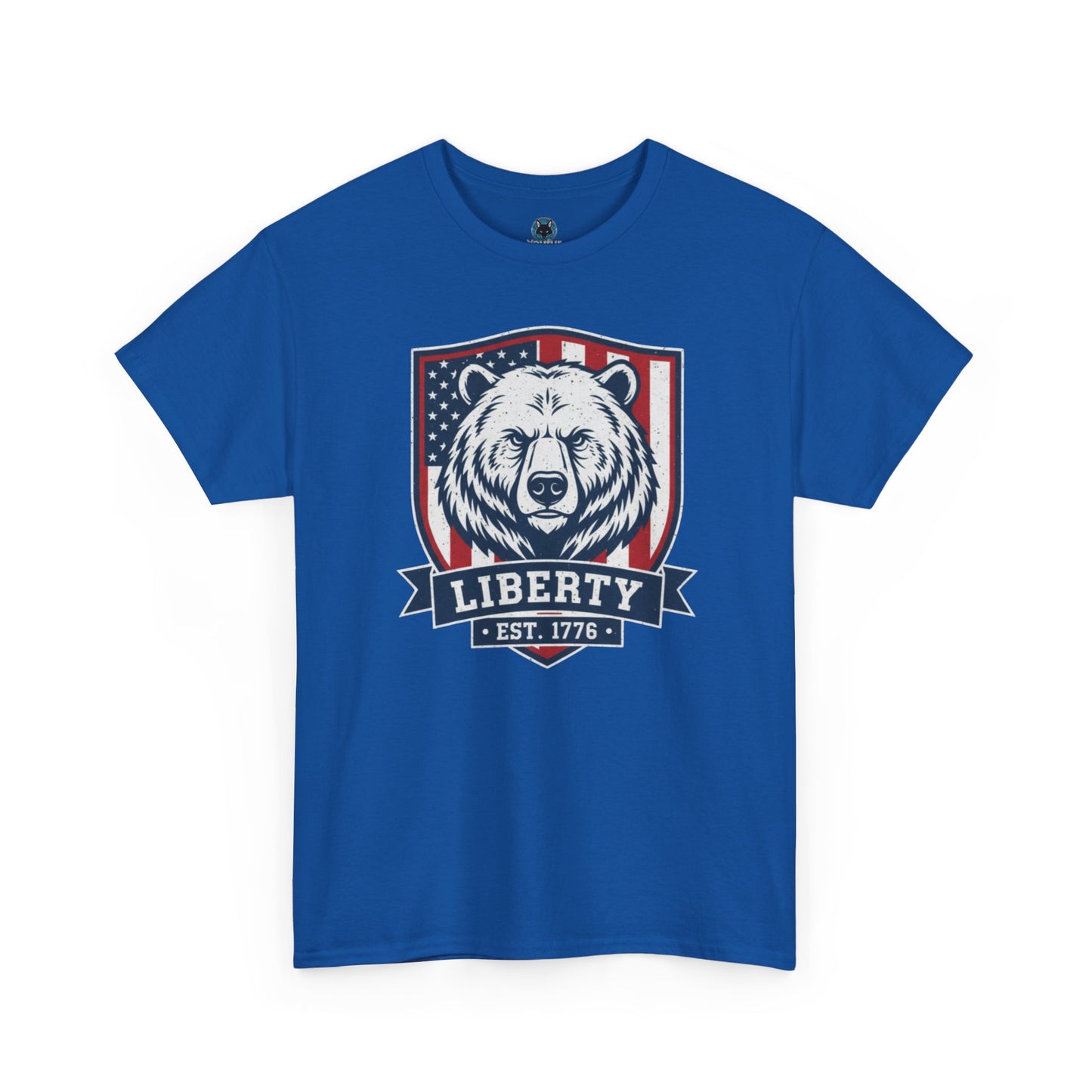 Patriotic Bear Shirt -  USA Flag Shield Tee - Liberty Est 1776 Top s- 4th of July Gift - American Animal Apparel