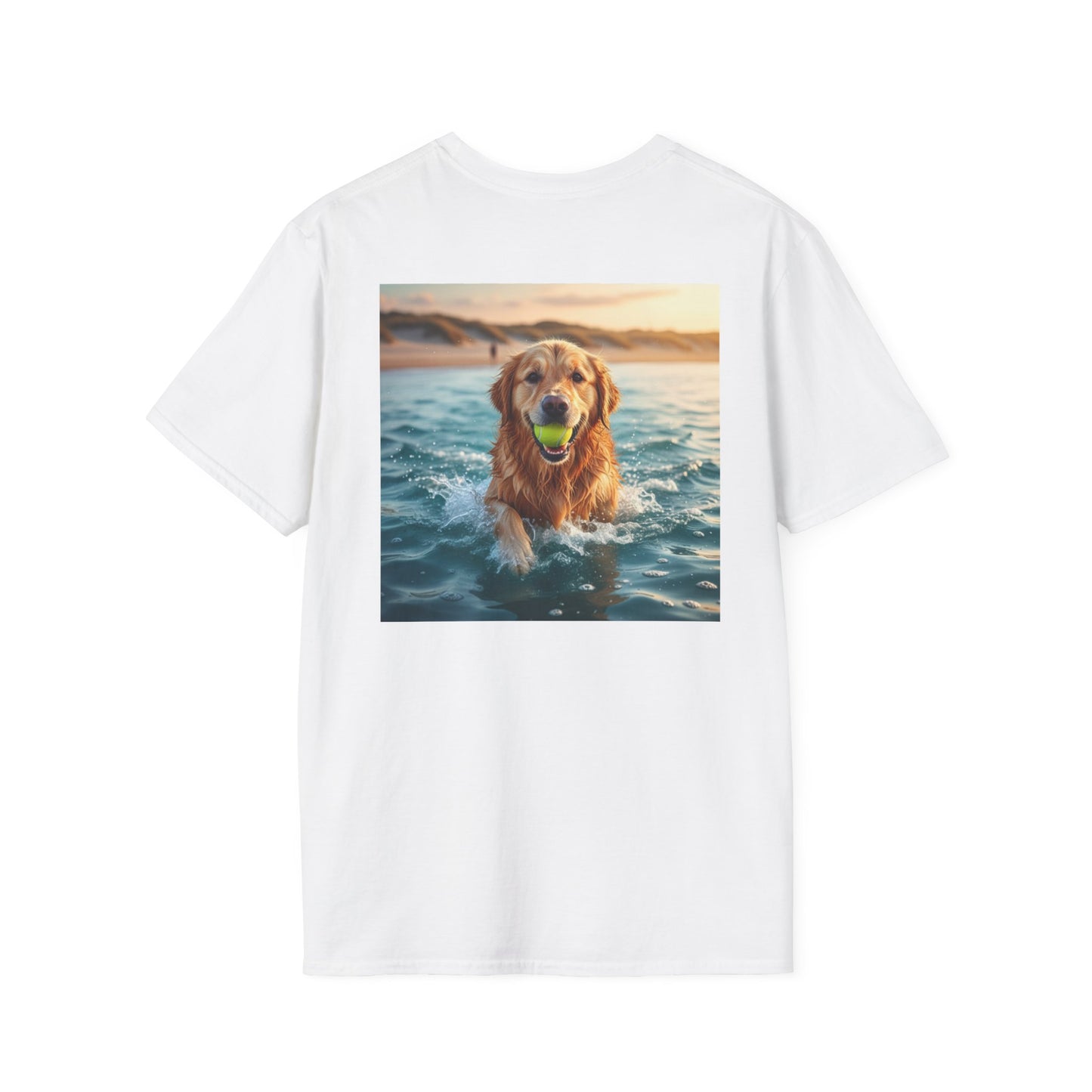 Dog Retrieving Tennis Ball Softstyle T-Shirt