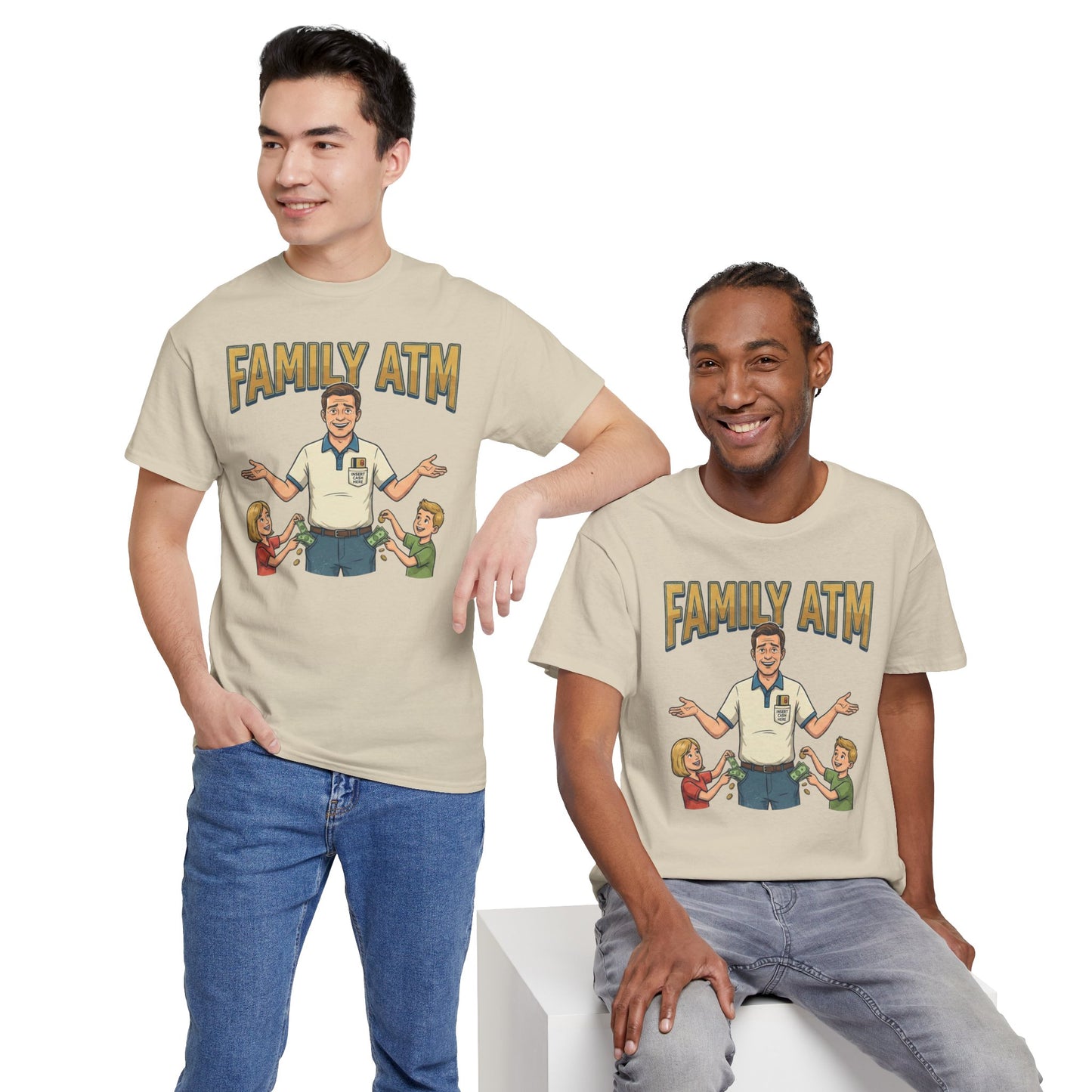 Family ATM Funny Dad Shirt, Father's Day Gift, Husband Birthday Idea, Dad Bank Tee, Humor Top For Men