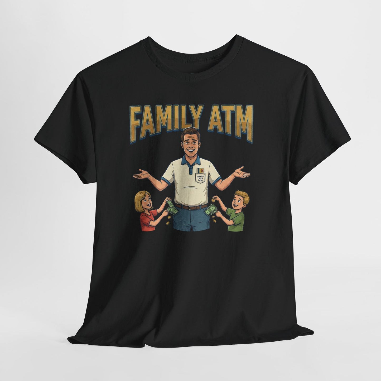 Family ATM Funny Dad Shirt, Father's Day Gift, Husband Birthday Idea, Dad Bank Tee, Humor Top For Men