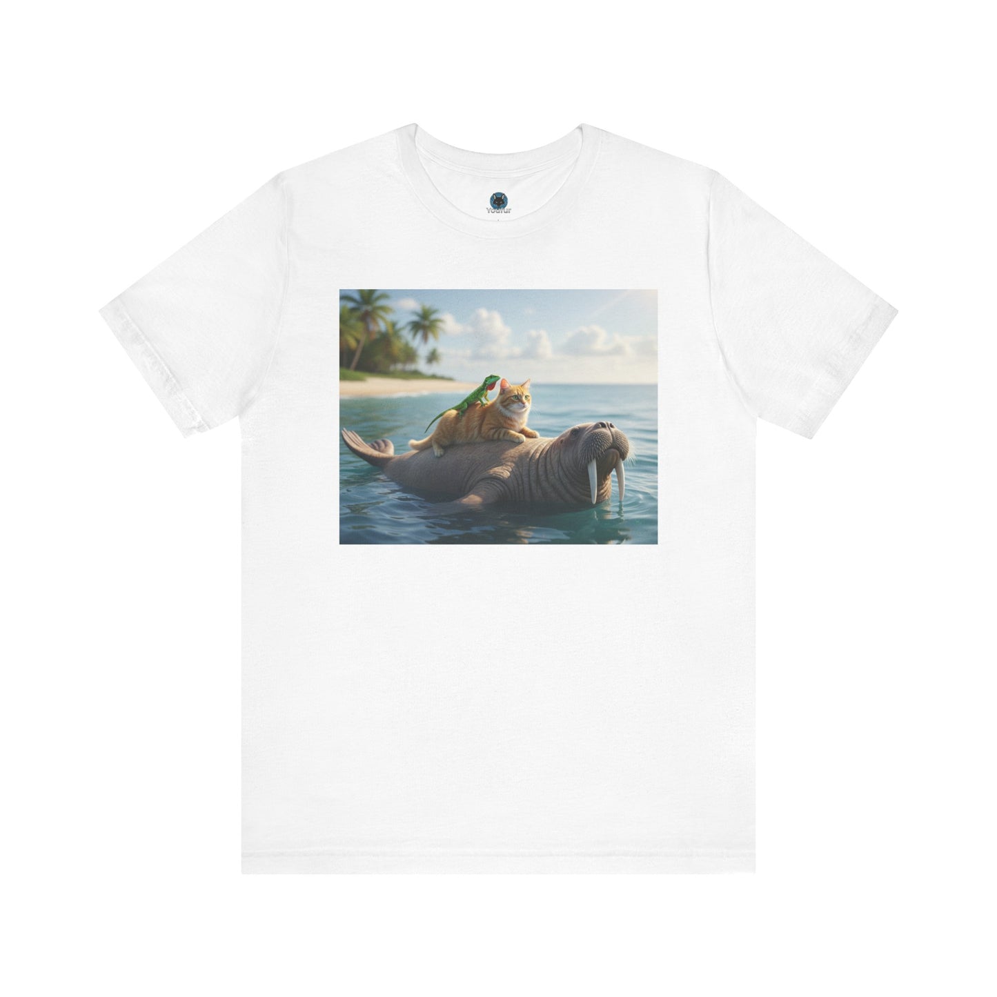 Ocean Friends Unisex T-Shirt - Walrus Cat Lizard Design
