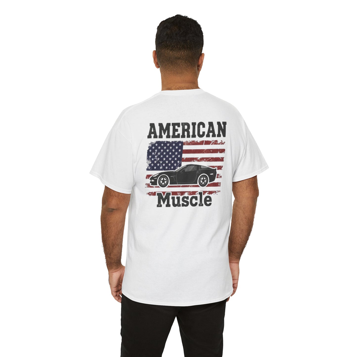American Muscle Car Shirt | Patriotic Corvette Tee | Distressed Flag Racing Gift | C6 Vette Lover | Car Guy Apparel