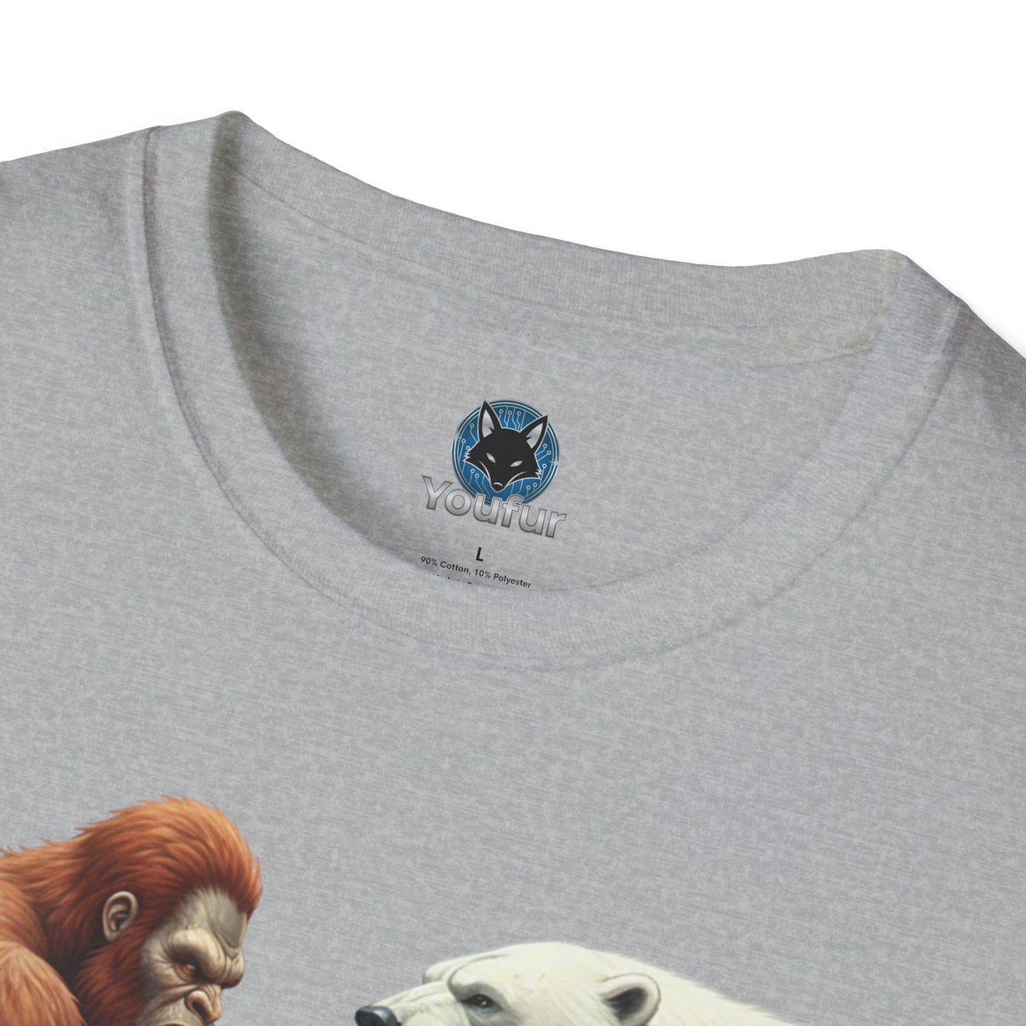 Graphic T-shirt - Bigfoot Arm Wrestling Polar Bear Design