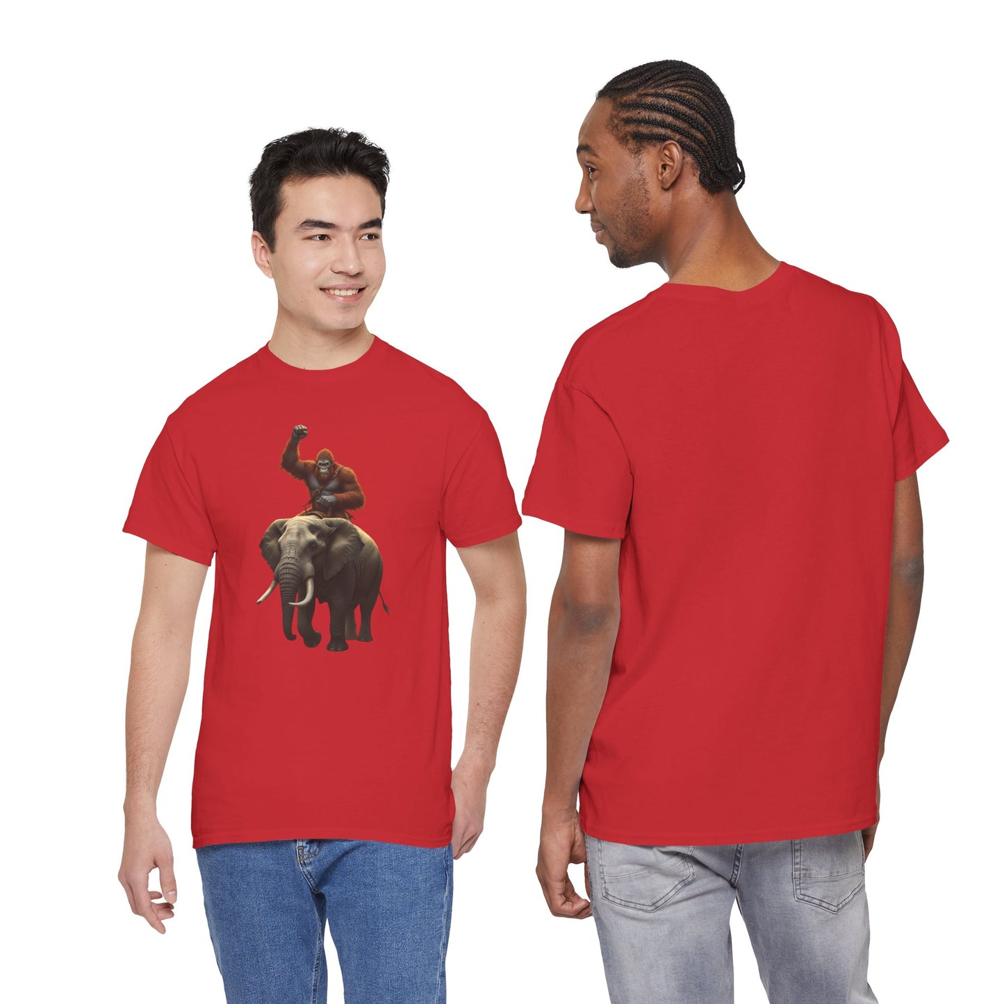 Bigfoot Riding Elephant Unisex T-Shirt