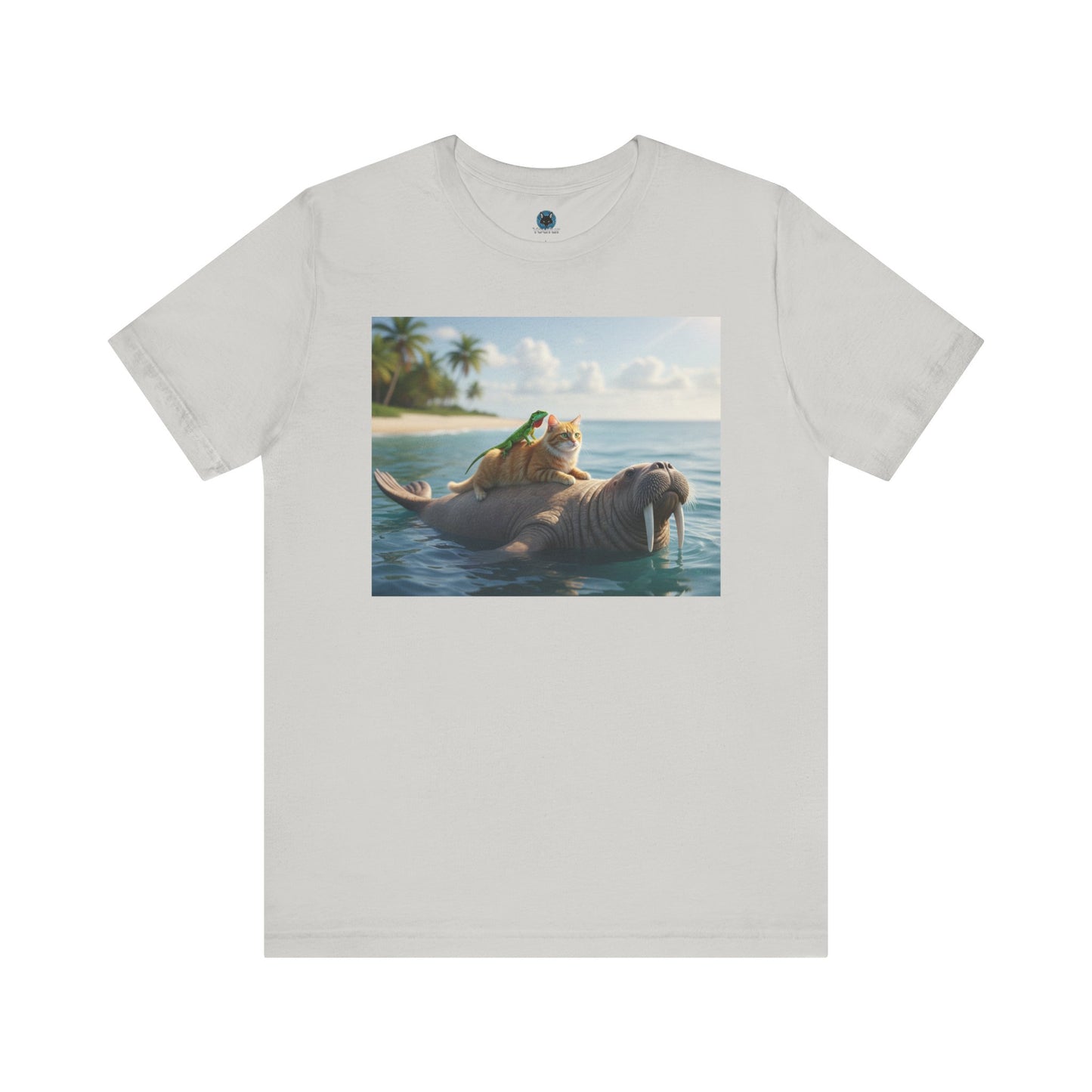 Ocean Friends Unisex T-Shirt - Walrus Cat Lizard Design