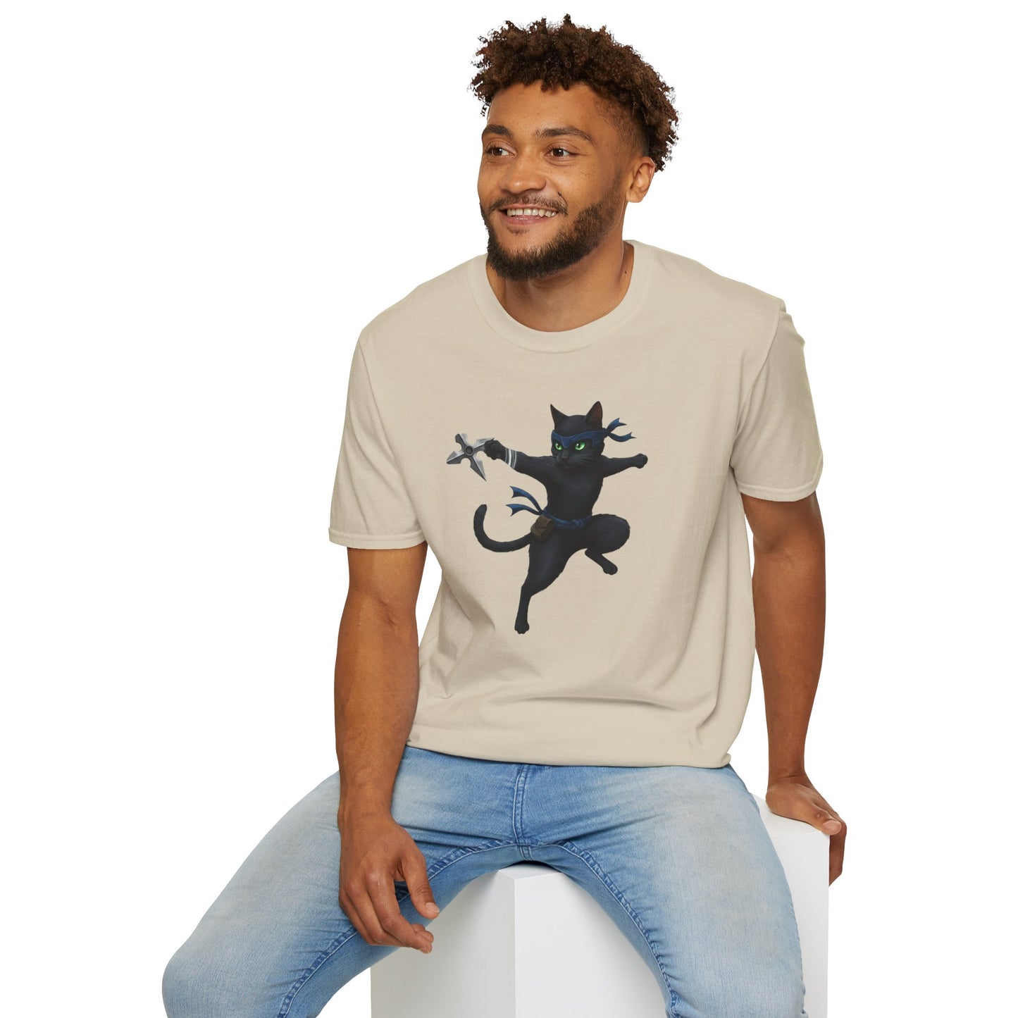 Cat Throwing Chinese Star T-shirt