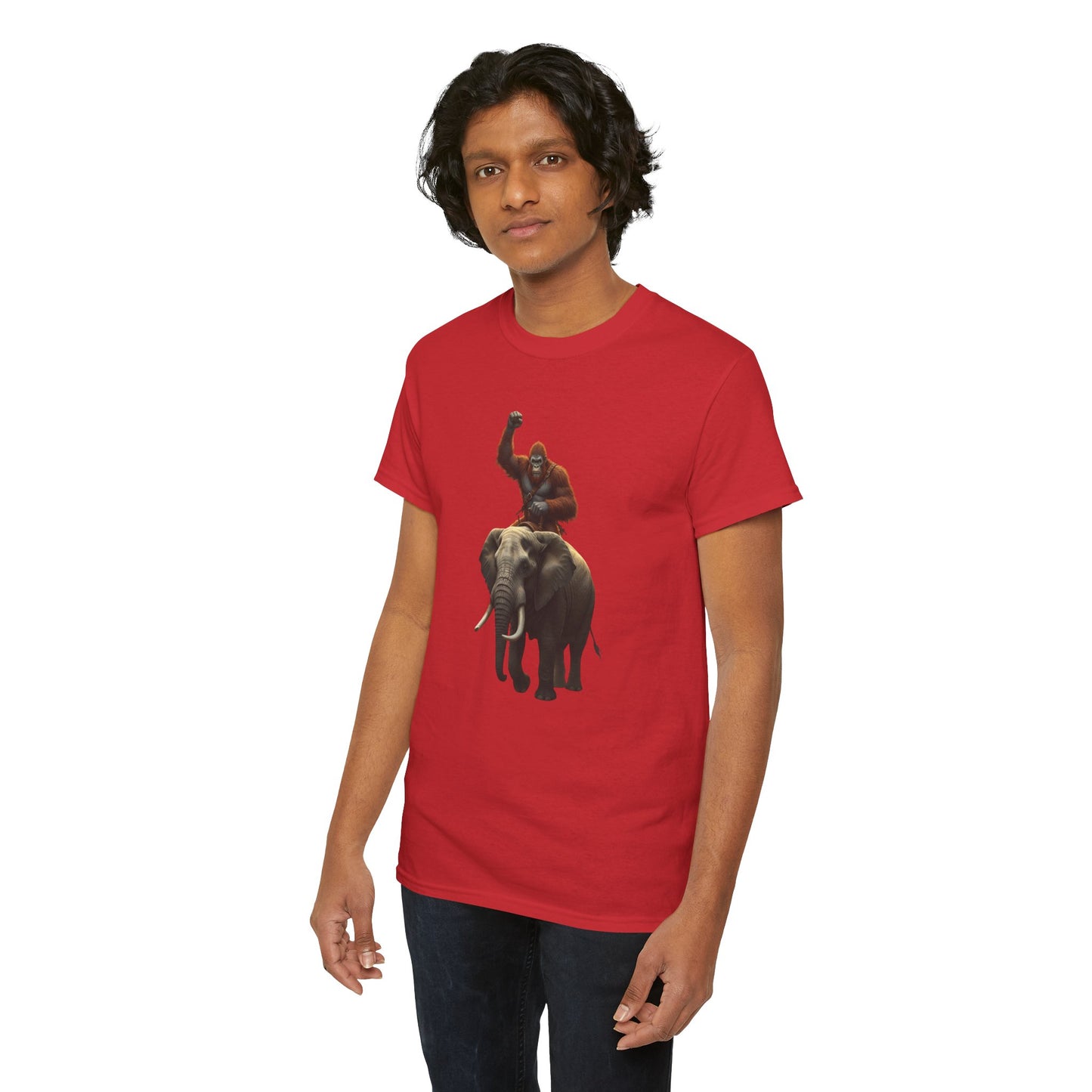 Bigfoot Riding Elephant Unisex T-Shirt