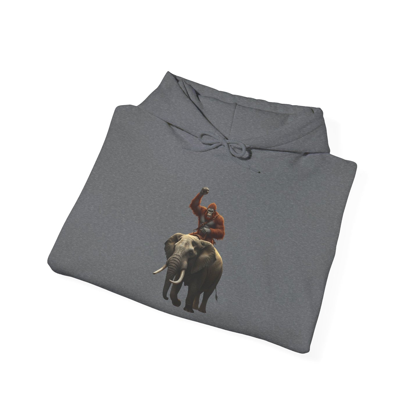 Bigfoot Riding an Elephant Hoodie - Unisex Sweatshirt