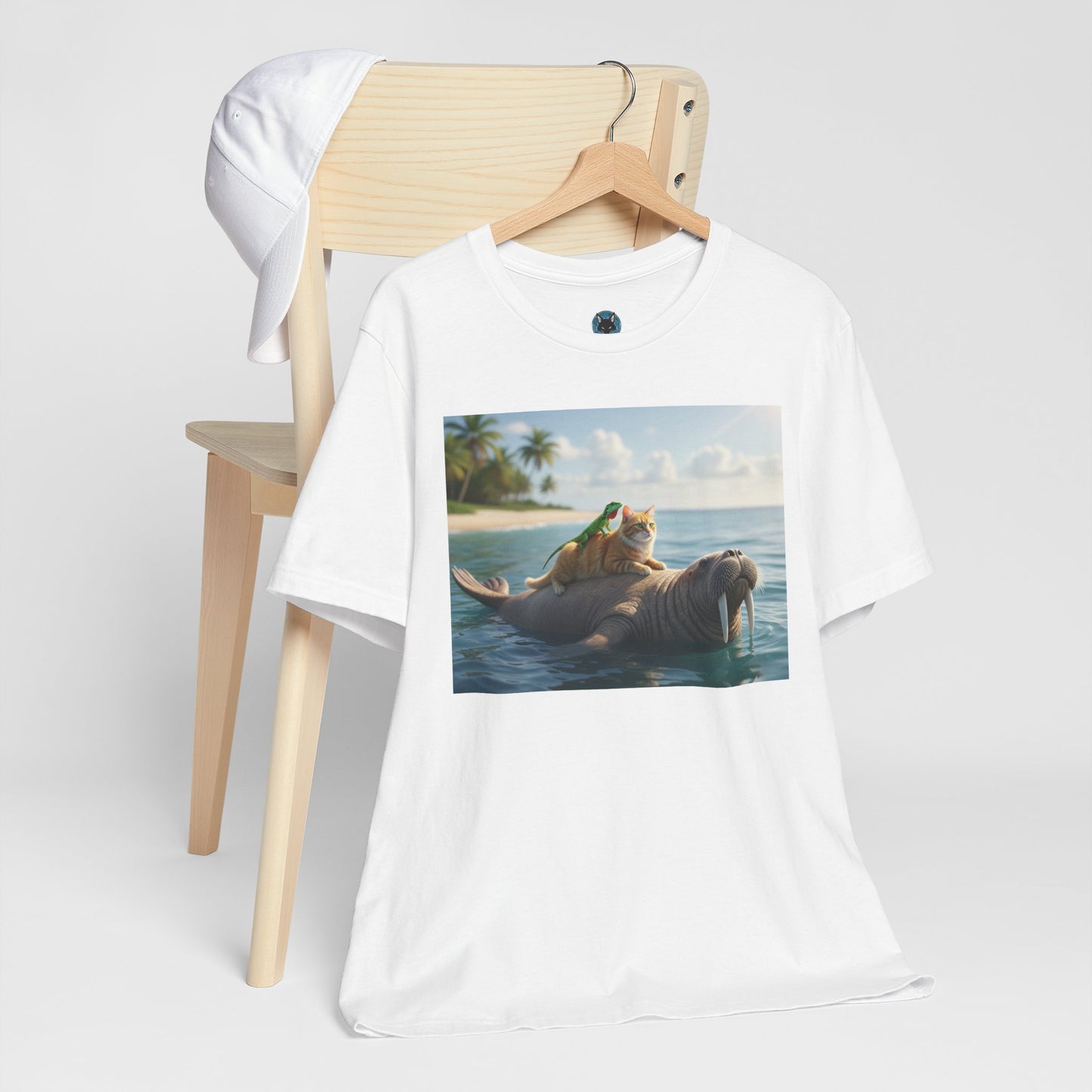 Ocean Friends Unisex T-Shirt - Walrus Cat Lizard Design