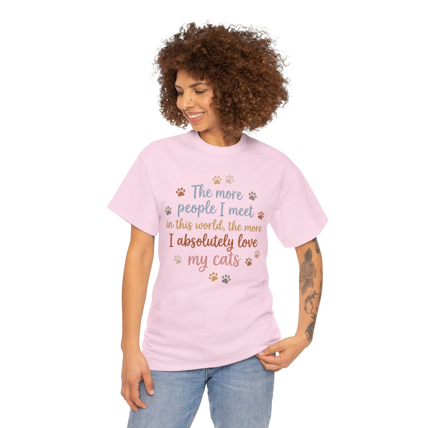 I Absolutely Love My Cats T-Shirt - Cat Paw Print Tee-Funny Cat Lover Shirt- Anti Social Cat Lady Tee Cute -Kitten Owner Apparel