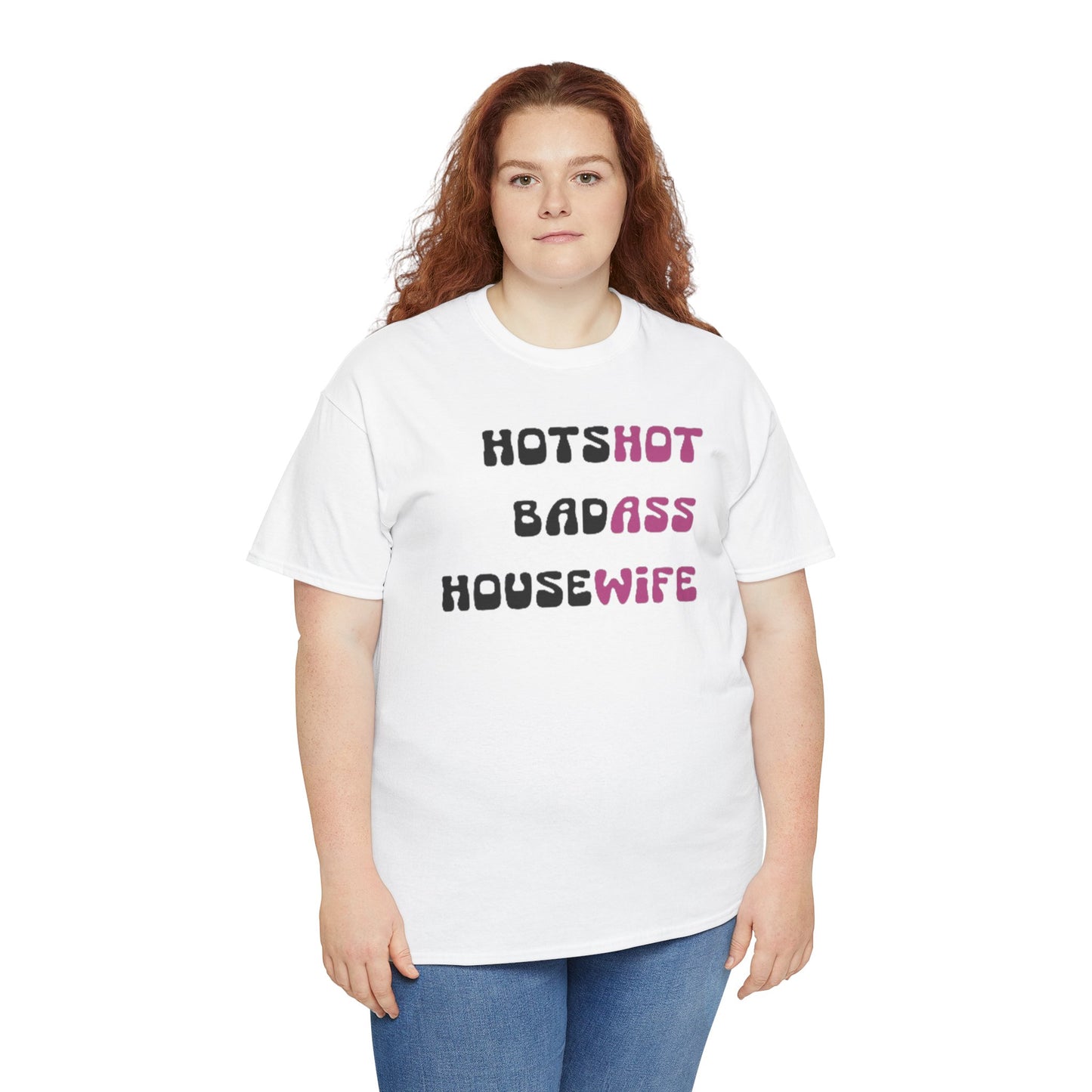 Hotshot Badass Housewife Shirt - Retro Mom Gift - Sassy Wife Tee - Groovy Womens Top - Funny Mothers Day