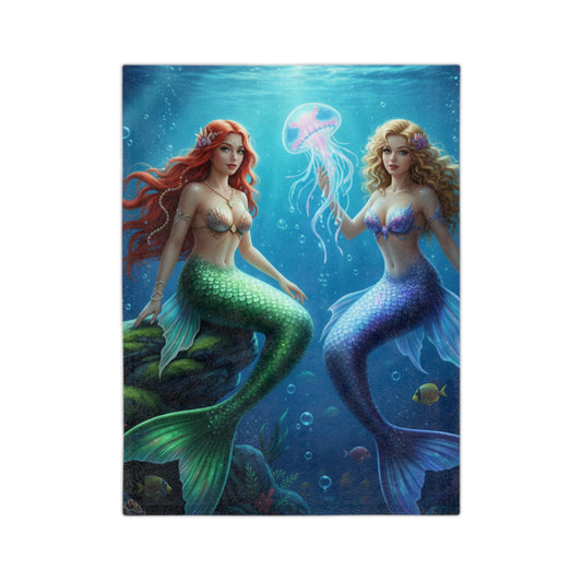 Velveteen Microfiber Blanket - Seductive Mermaids Blanket