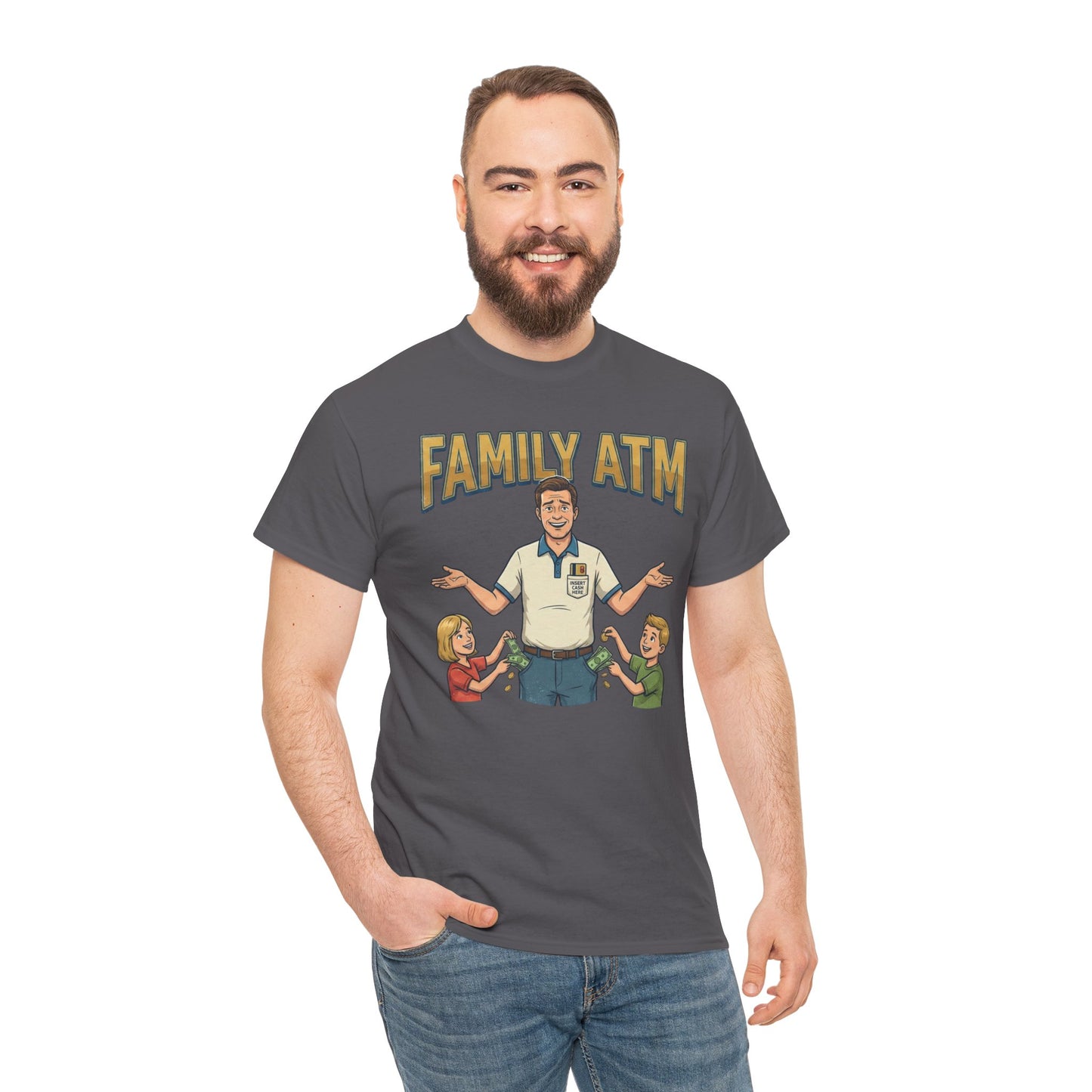 Family ATM Funny Dad Shirt, Father's Day Gift, Husband Birthday Idea, Dad Bank Tee, Humor Top For Men