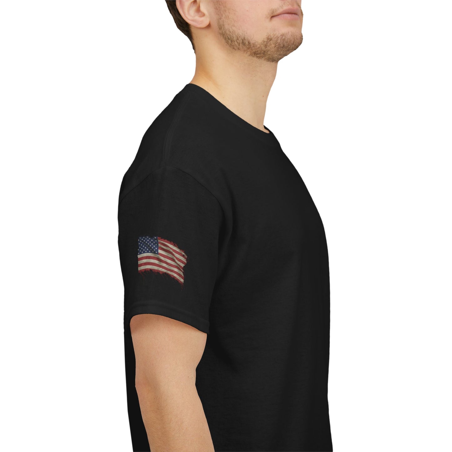 Patriotic Tee with Bald Eagle and Flag
