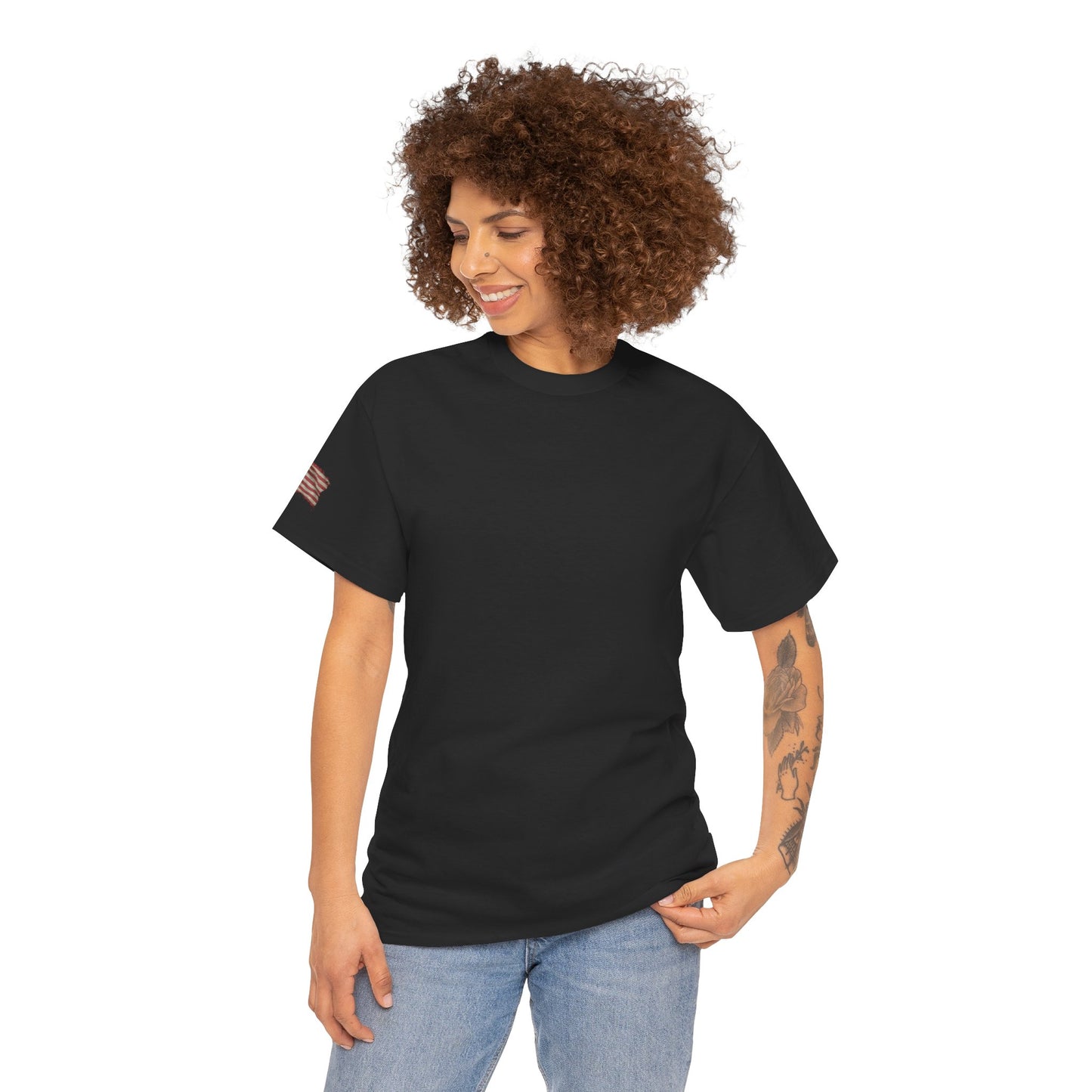 Patriotic Tee with Bald Eagle and Flag