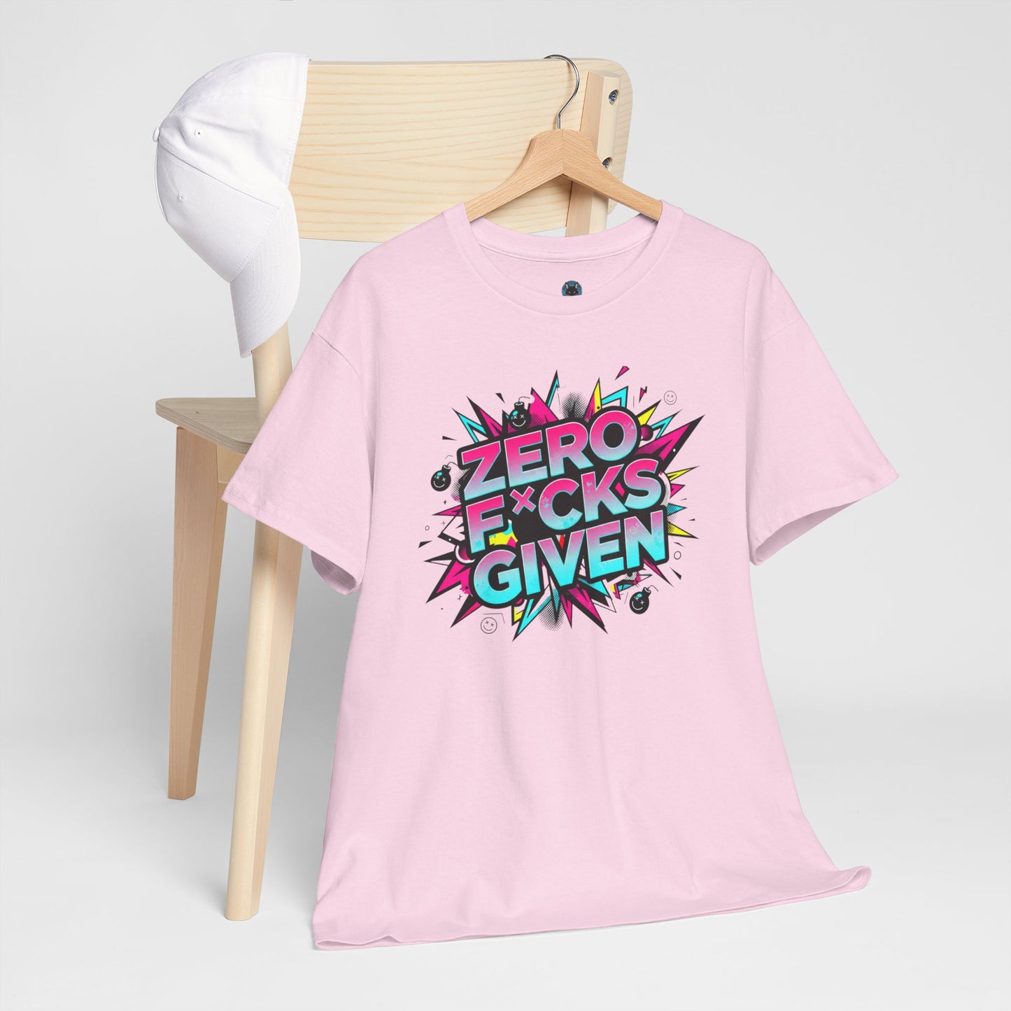 Zero F*cks Given Graphic  | Retro Pop Art Statement Shirt