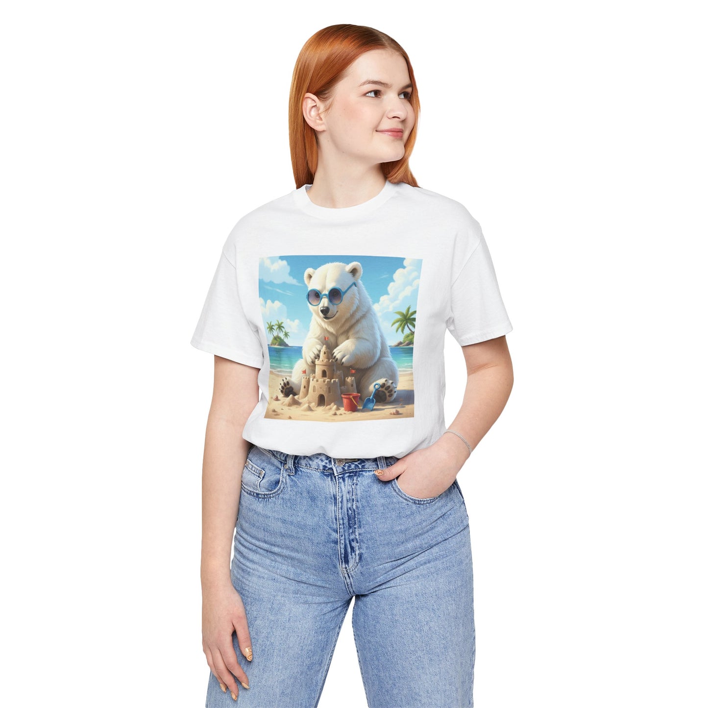 Polar Bear Building a Sand Castle T-shirt
