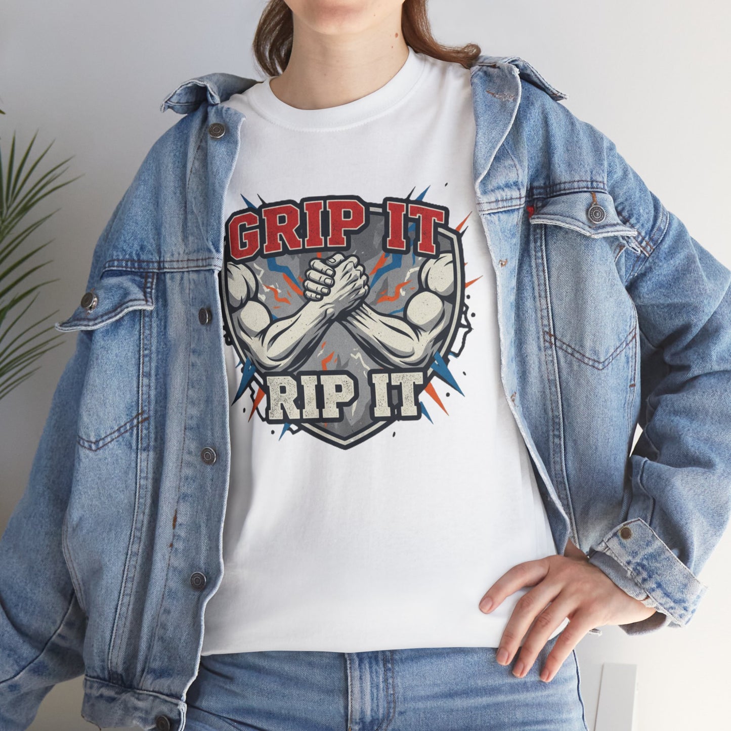 Arm Wrestling  - Grip It and Rip It Unisex Heavy Cotton T-Shirt