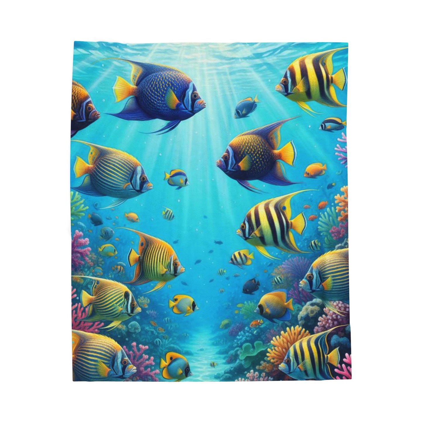 Plush Blanket Sea Life Theme