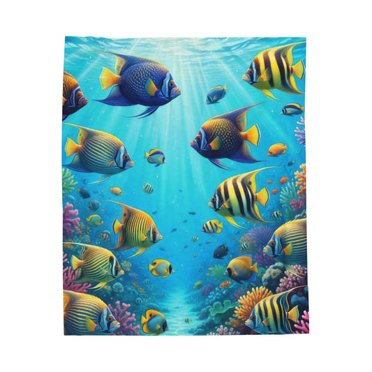 Plush Blanket Sea Life Theme