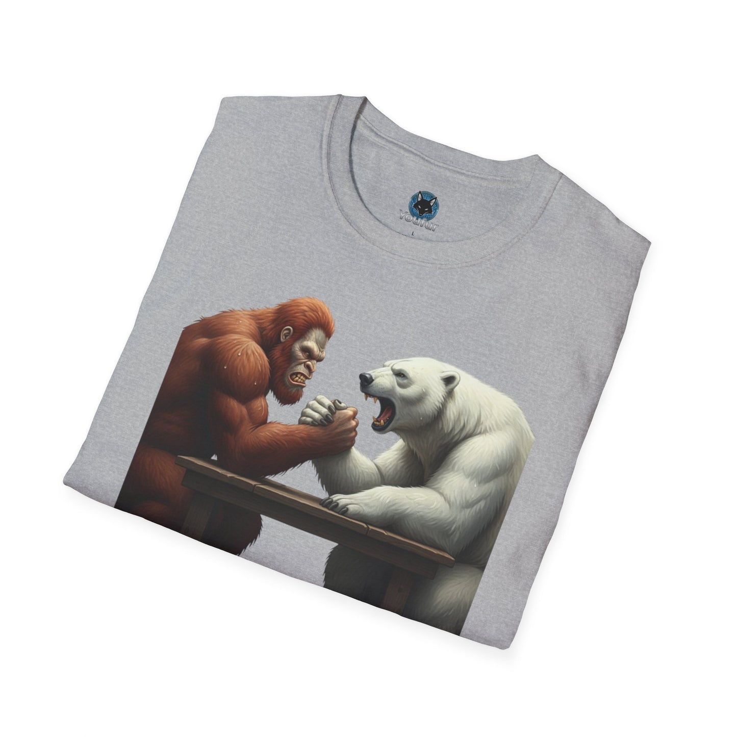 Graphic T-shirt - Bigfoot Arm Wrestling Polar Bear Design