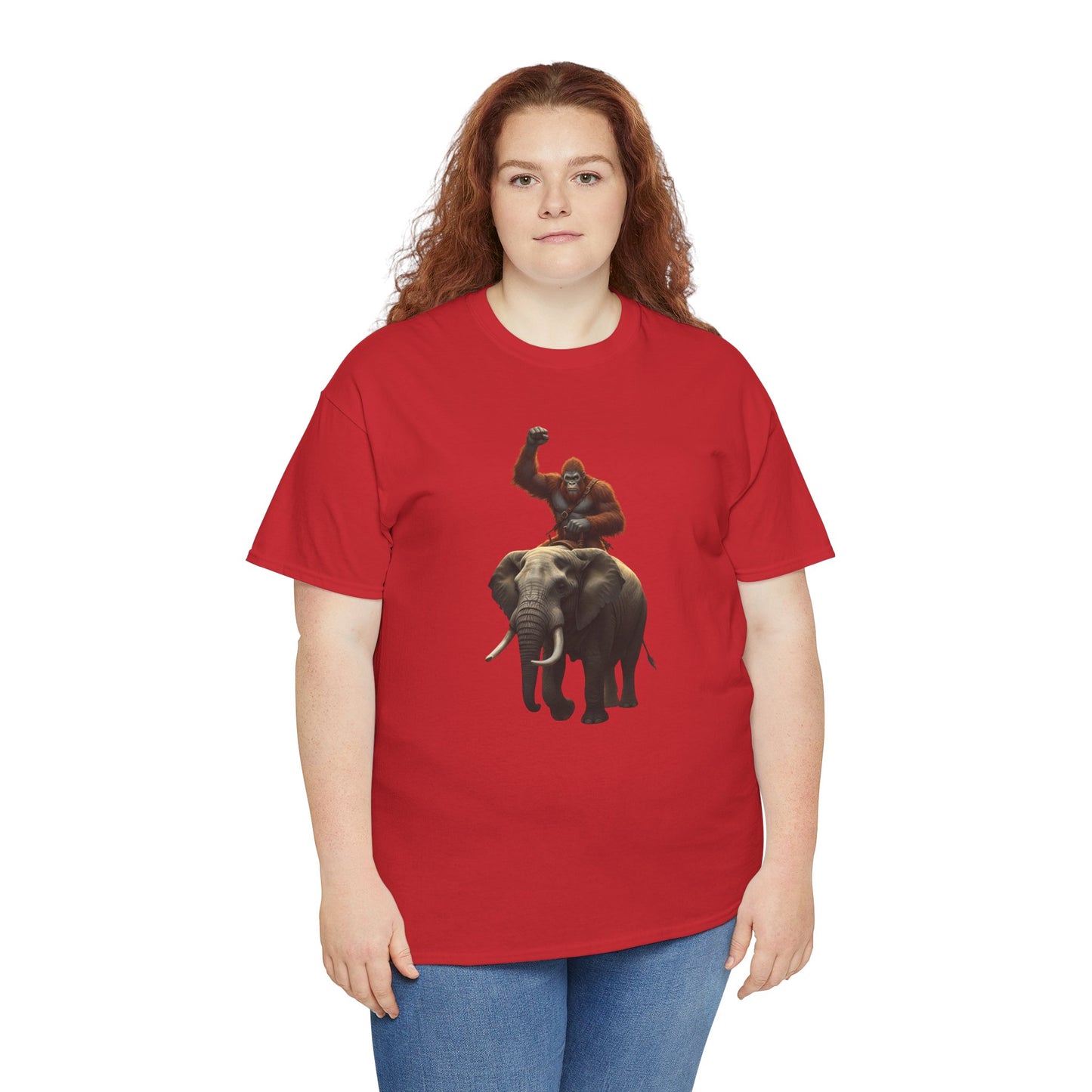 Bigfoot Riding Elephant Unisex T-Shirt