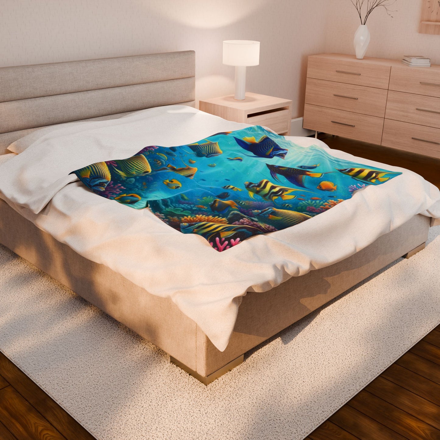 Plush Blanket Sea Life Theme
