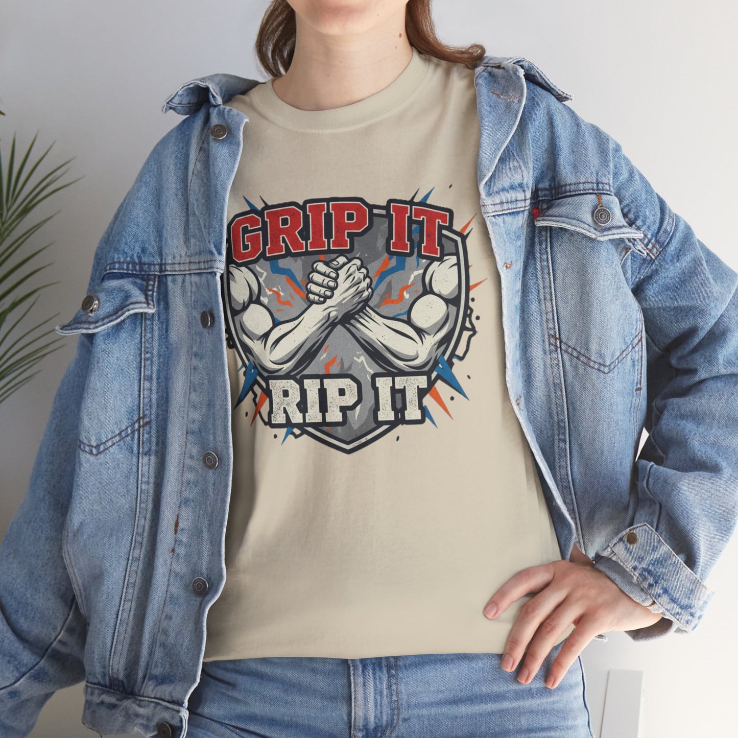 Arm Wrestling  - Grip It and Rip It Unisex Heavy Cotton T-Shirt