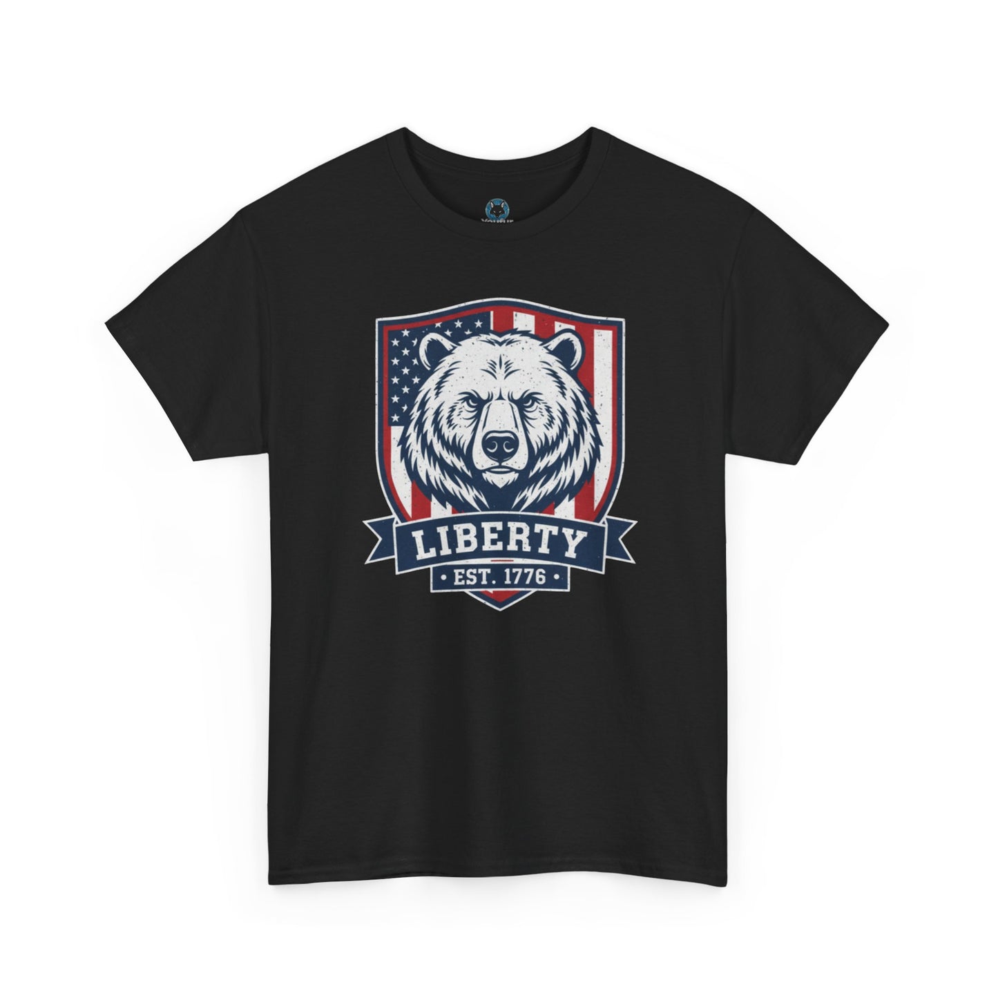 Patriotic Bear Shirt -  USA Flag Shield Tee - Liberty Est 1776 Top s- 4th of July Gift - American Animal Apparel
