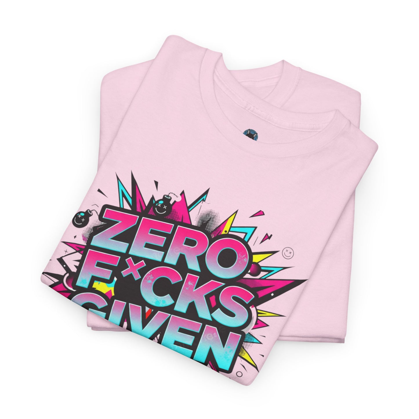 Zero F*cks Given Graphic  | Retro Pop Art Statement Shirt