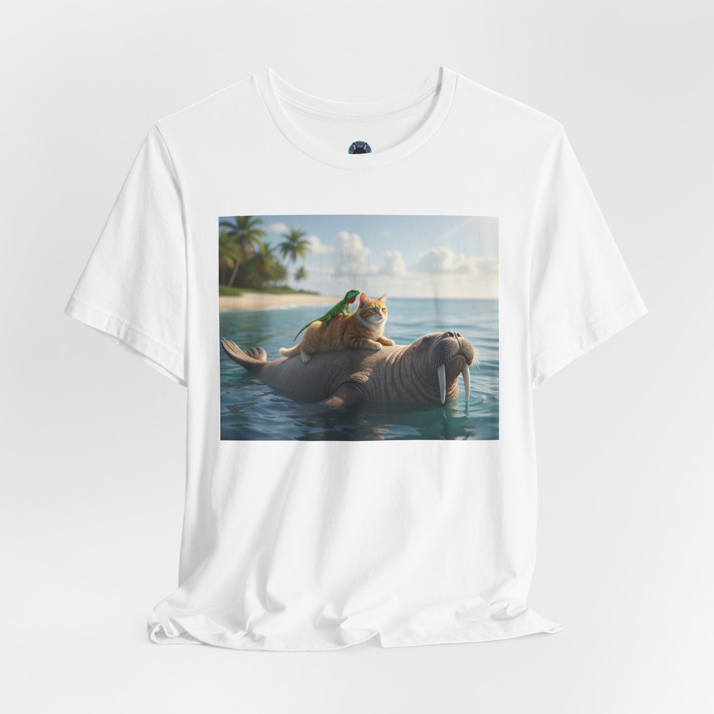 Ocean Friends Unisex T-Shirt - Walrus Cat Lizard Design