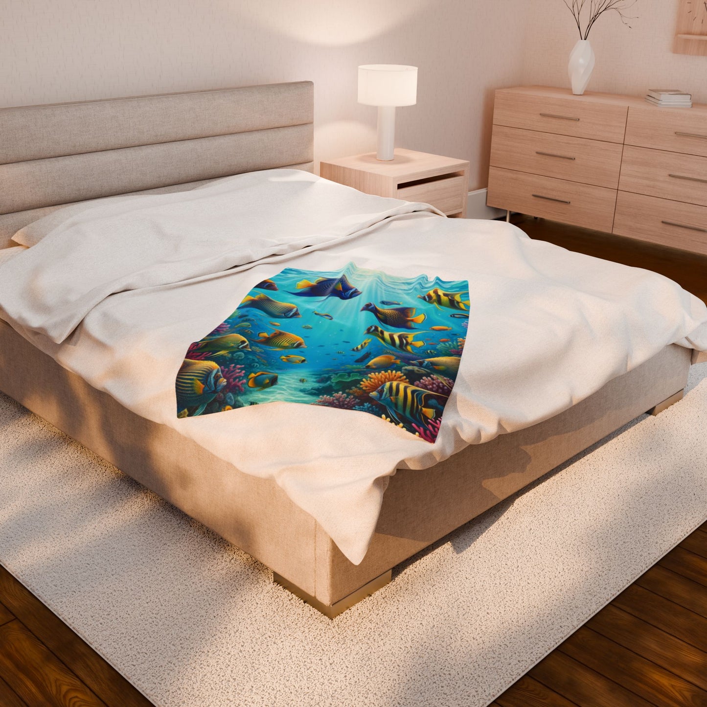 Plush Blanket Sea Life Theme